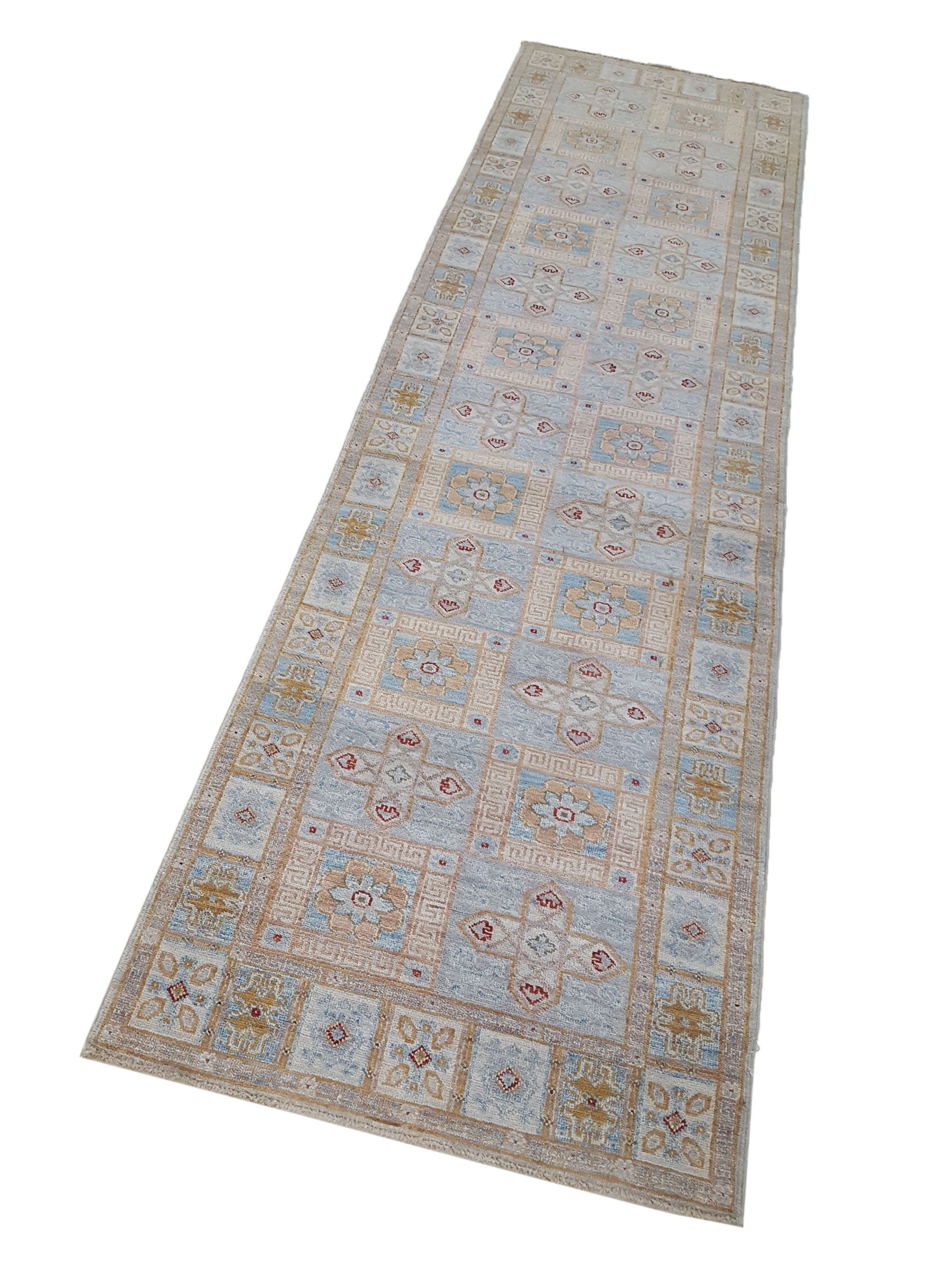 Ziegler Hand Knotted Jade Blue 3x10 - Image 6 of 6