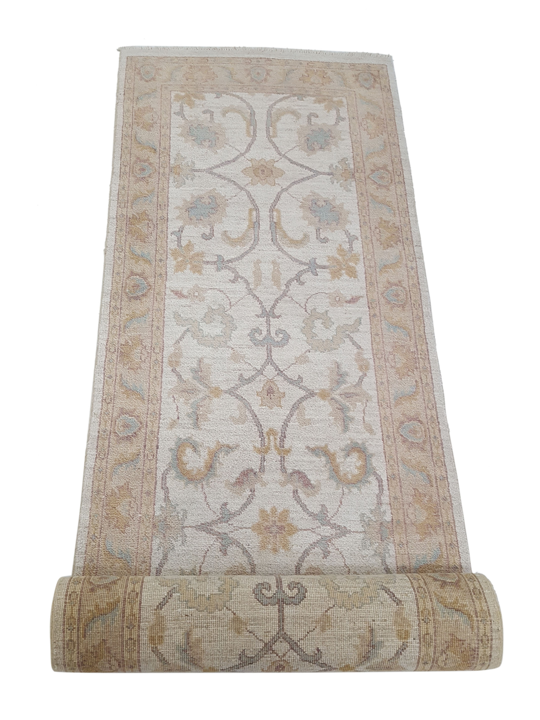 Ziegler Hand Knotted Ivory 3x8 - Image 3 of 6
