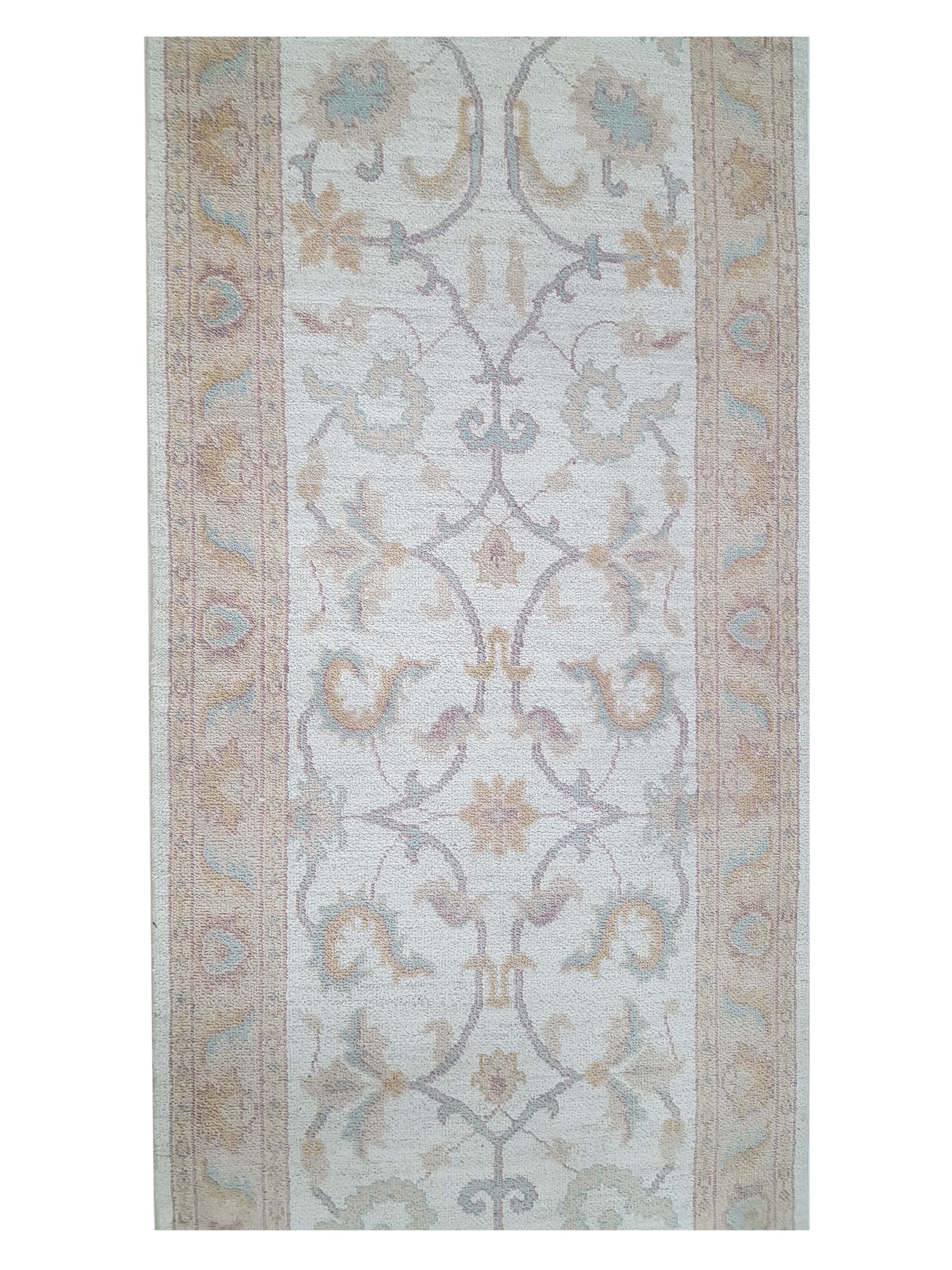 Ziegler Hand Knotted Ivory 3x8 - Image 5 of 6