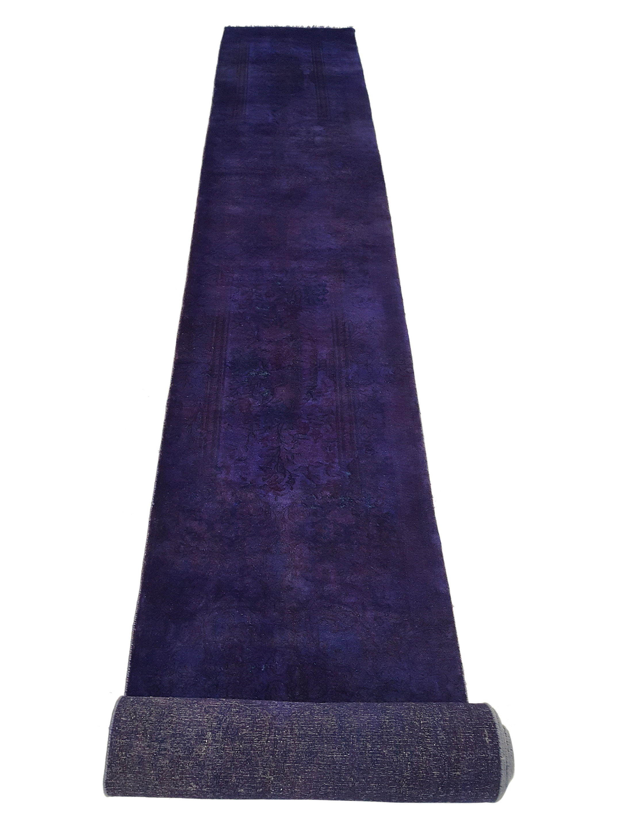 Overdyed Hand Knotted Purple 2x20 - Image 2 of 5