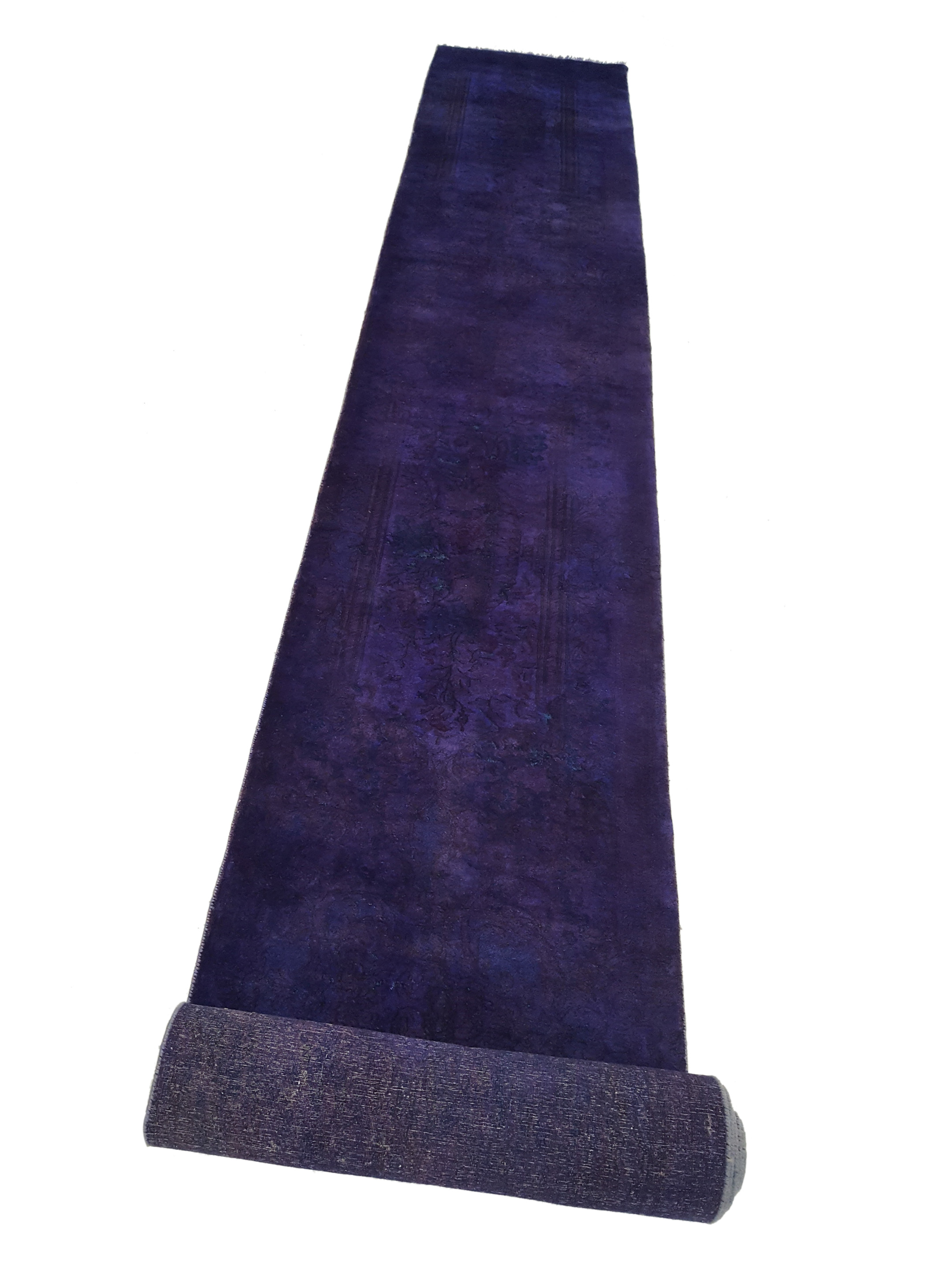 Overdyed Hand Knotted Purple 2x20 - Image 3 of 5