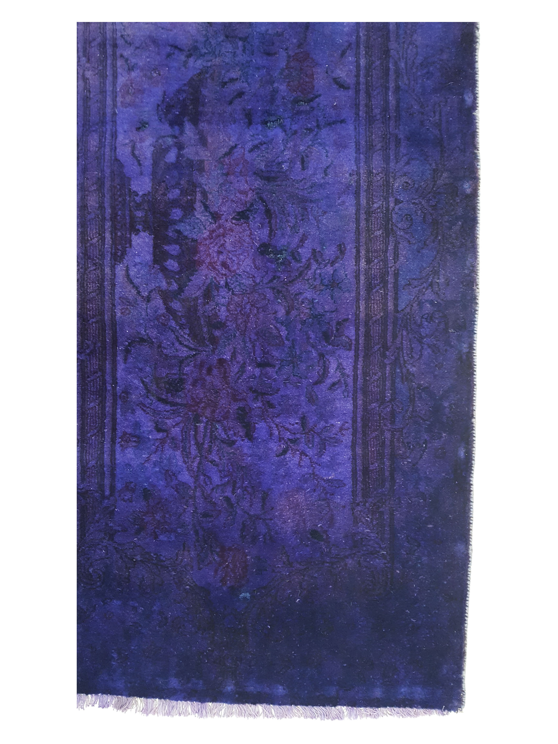 Overdyed Hand Knotted Purple 2x20 - Image 4 of 5