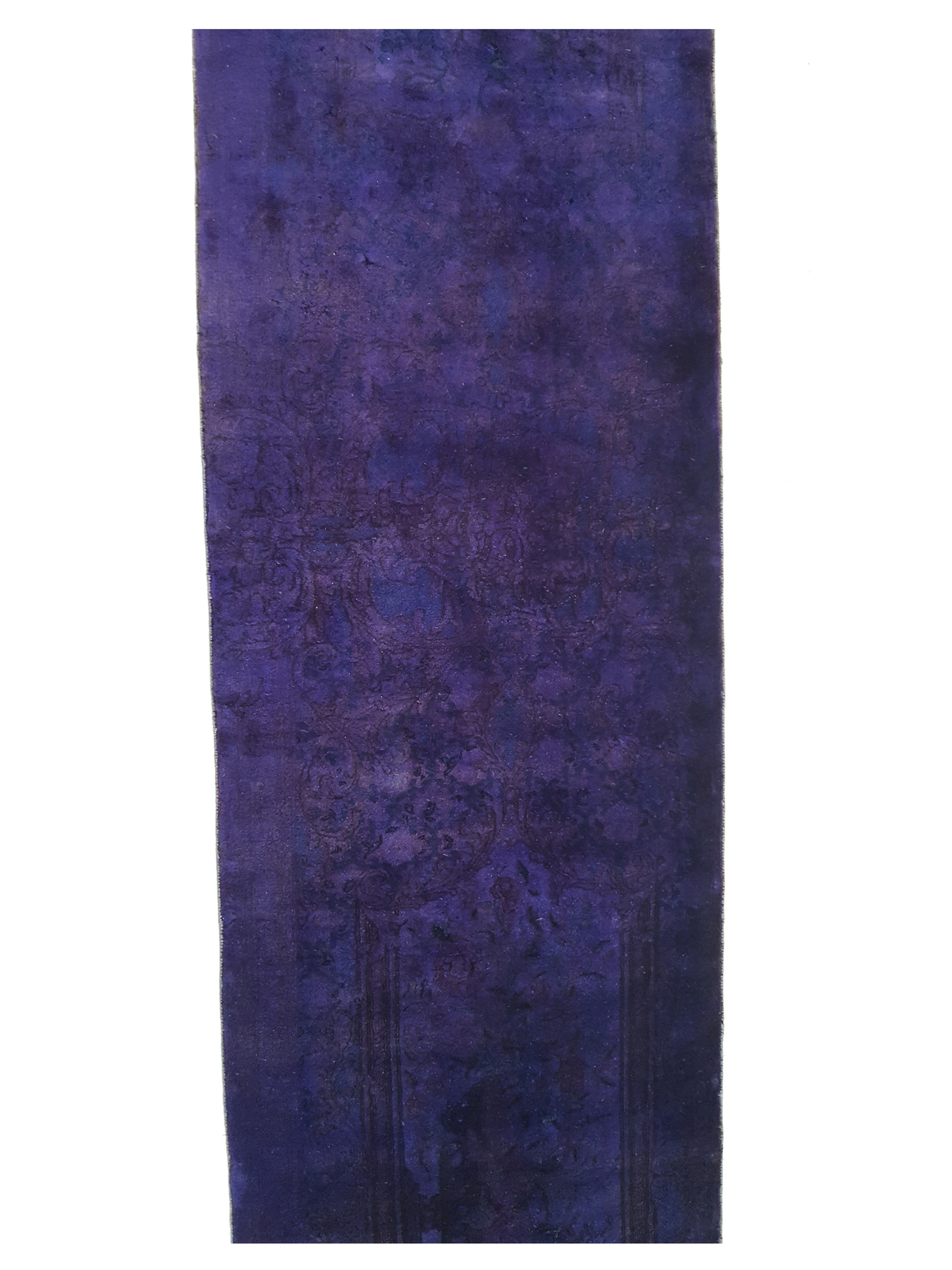 Overdyed Hand Knotted Purple 2x20 - Image 5 of 5