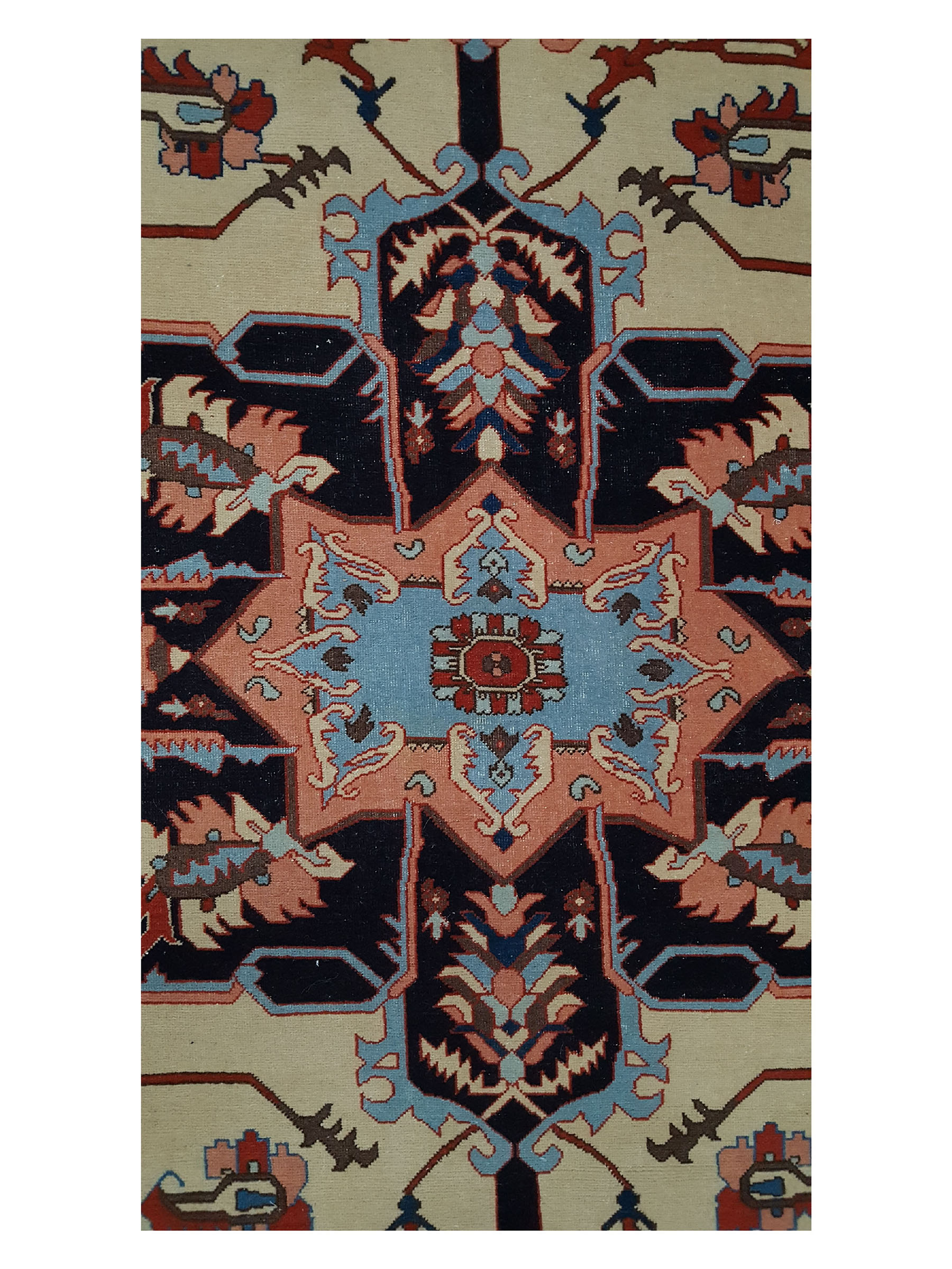 Serapi Hand Knotted Ivory 9x12 - Image 5 of 6