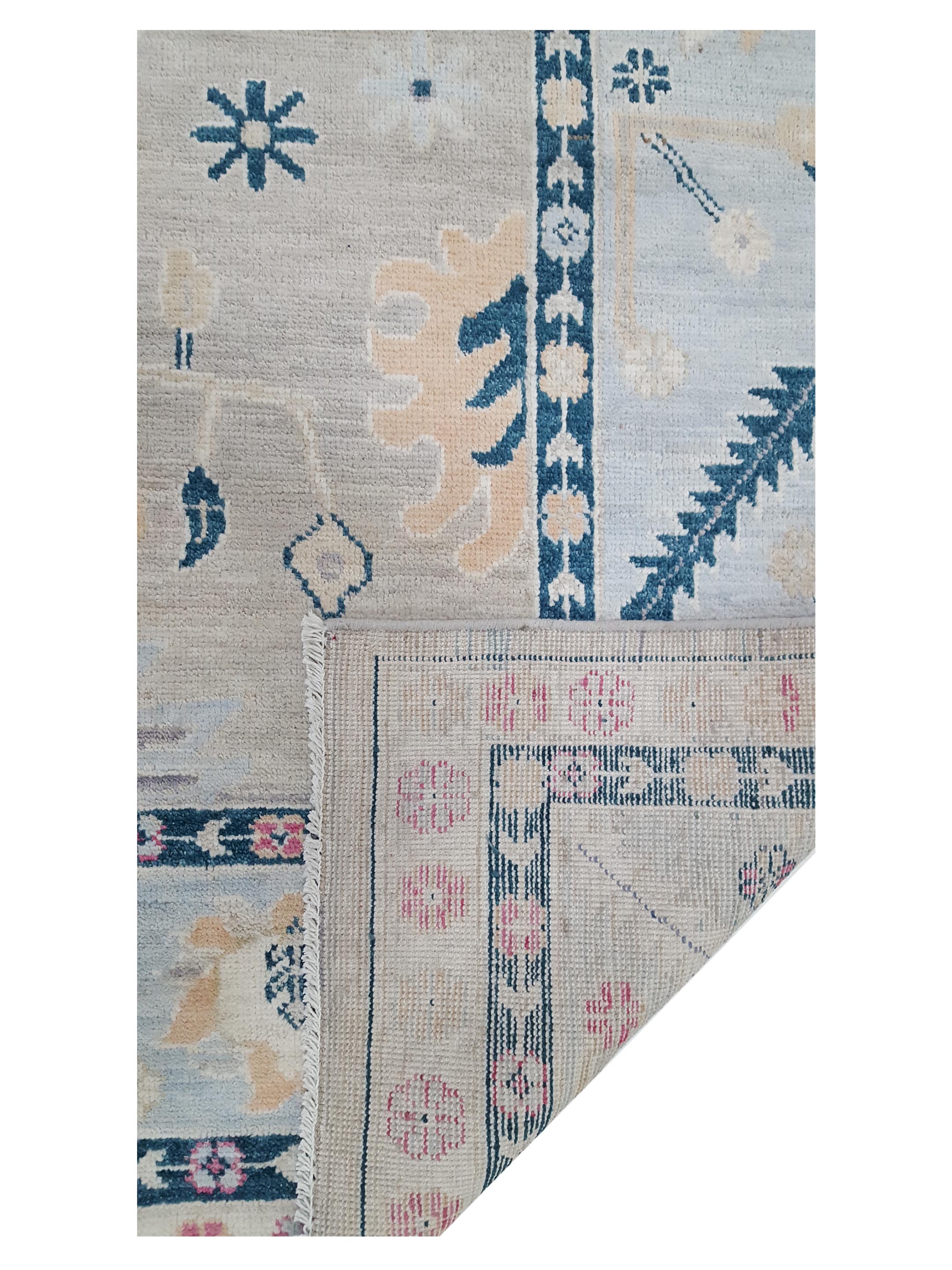 Ushak Wool Weft Hand Knotted Grey 9x12 - Image 3 of 6