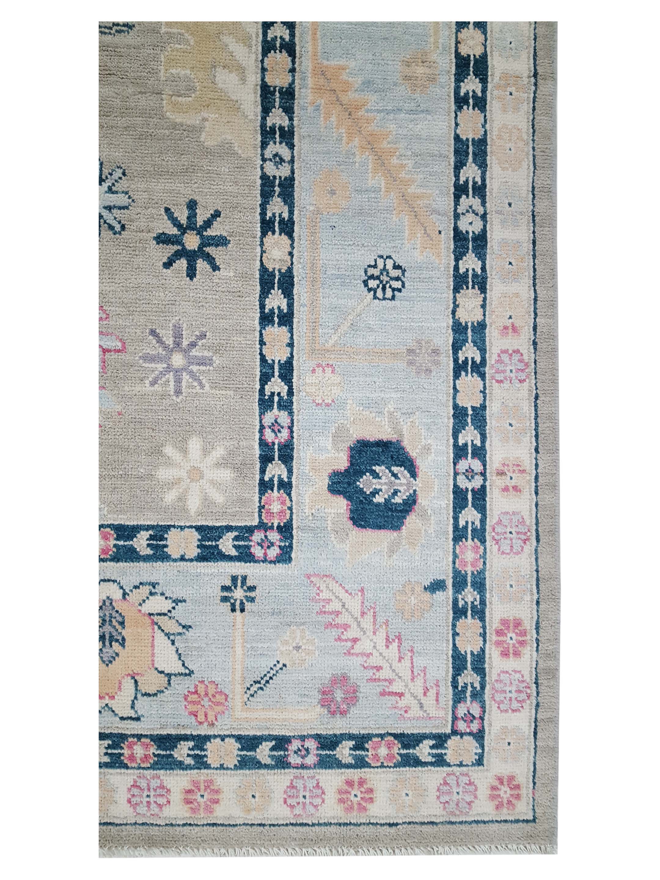 Ushak Wool Weft Hand Knotted Grey 9x12 - Image 4 of 6
