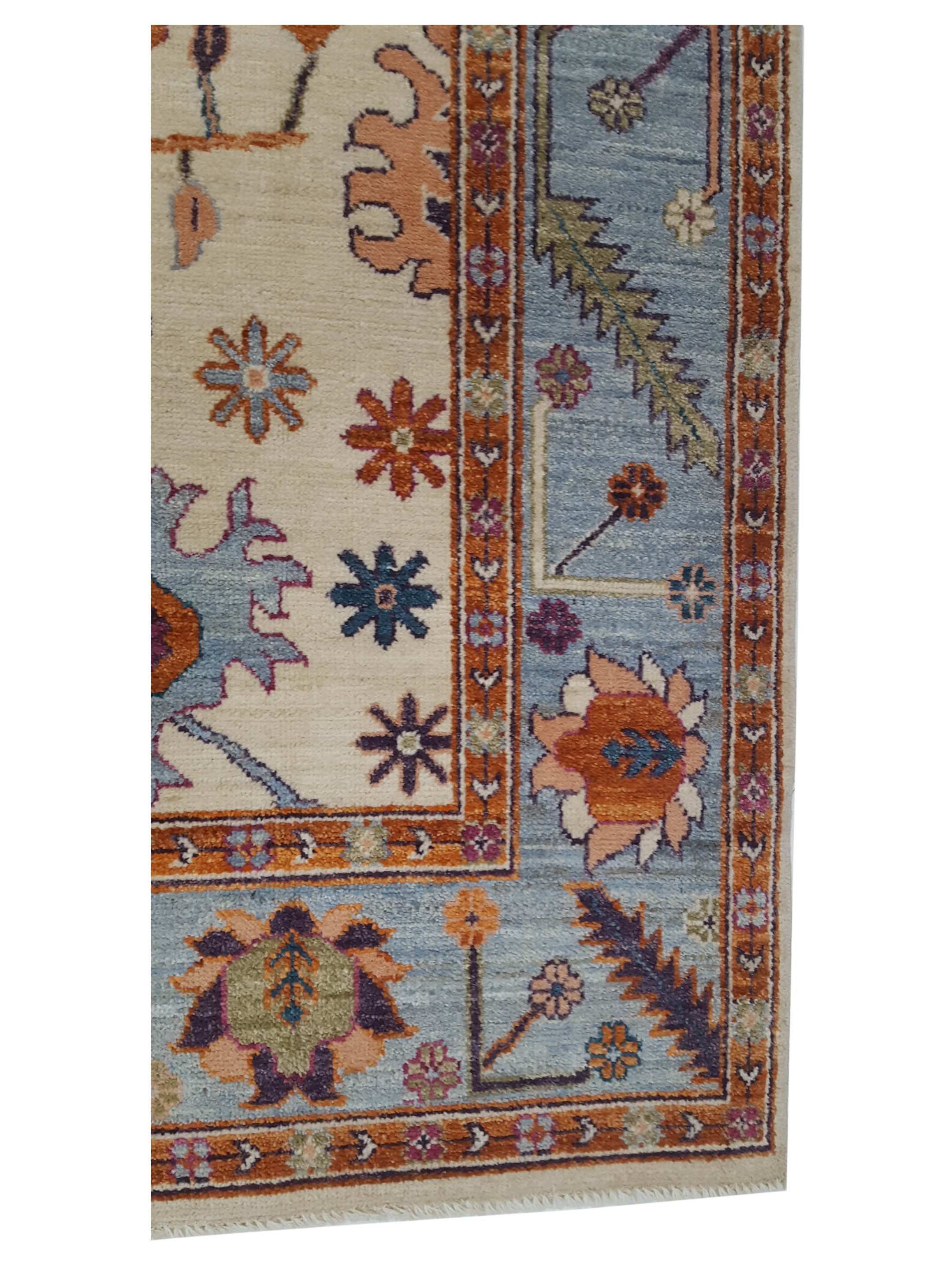 Ushak Wool Weft Hand Knotted Ivory 8x10 - Image 5 of 8
