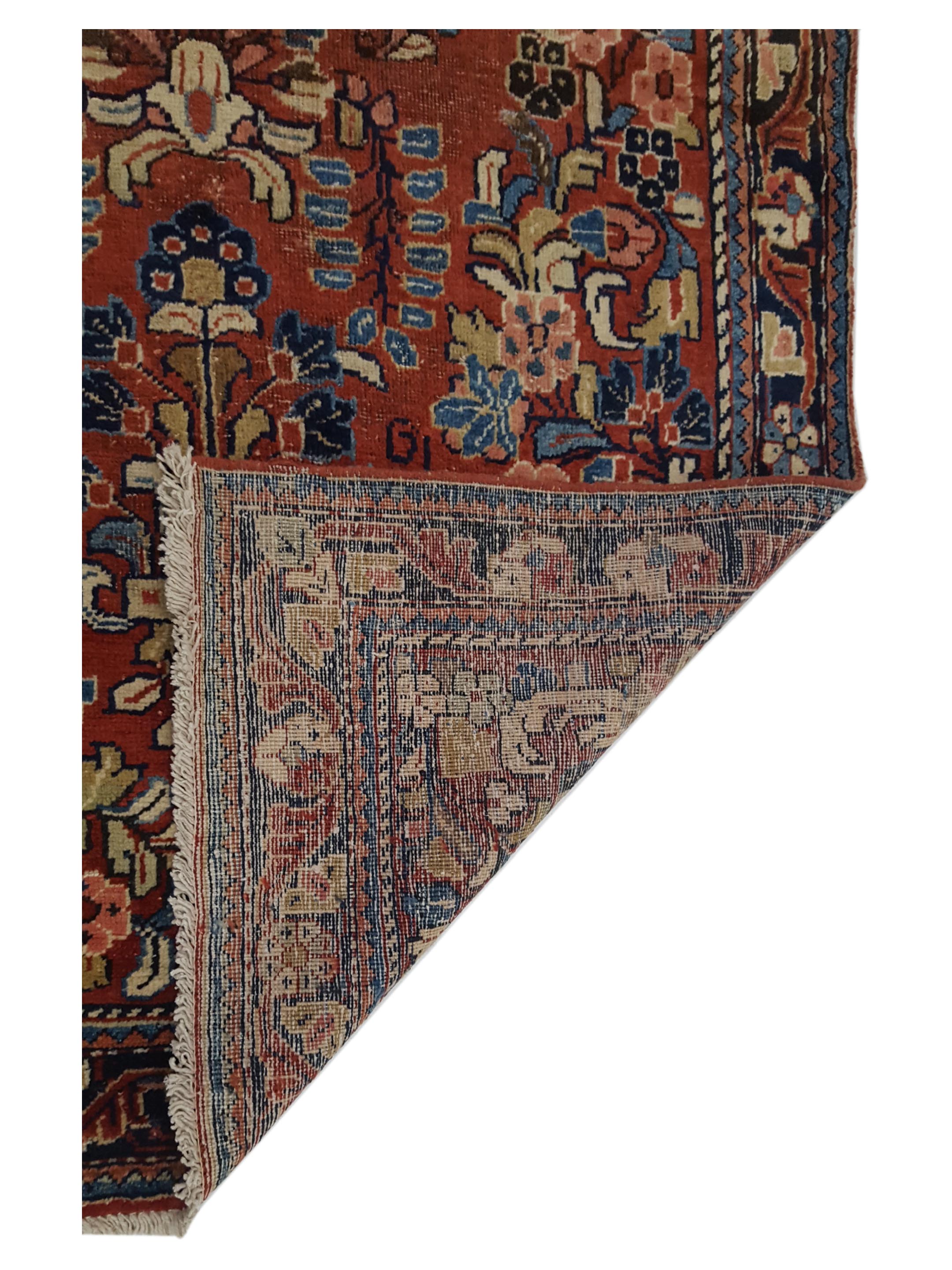 Hamadan Hand Knotted Red 5x10 - Image 3 of 6
