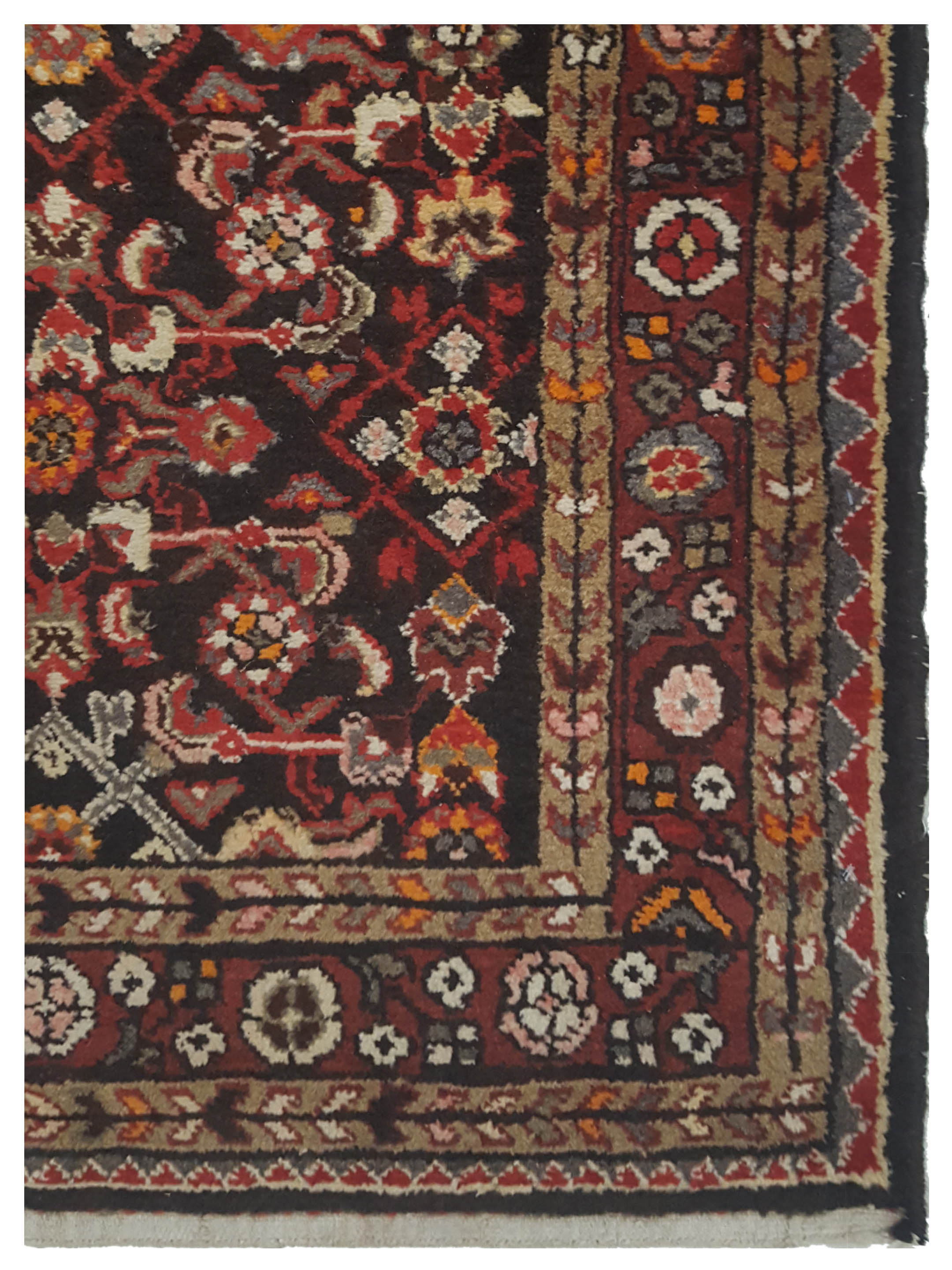 Hamadan Hand Knotted Burgundy 4x10 - Image 4 of 5