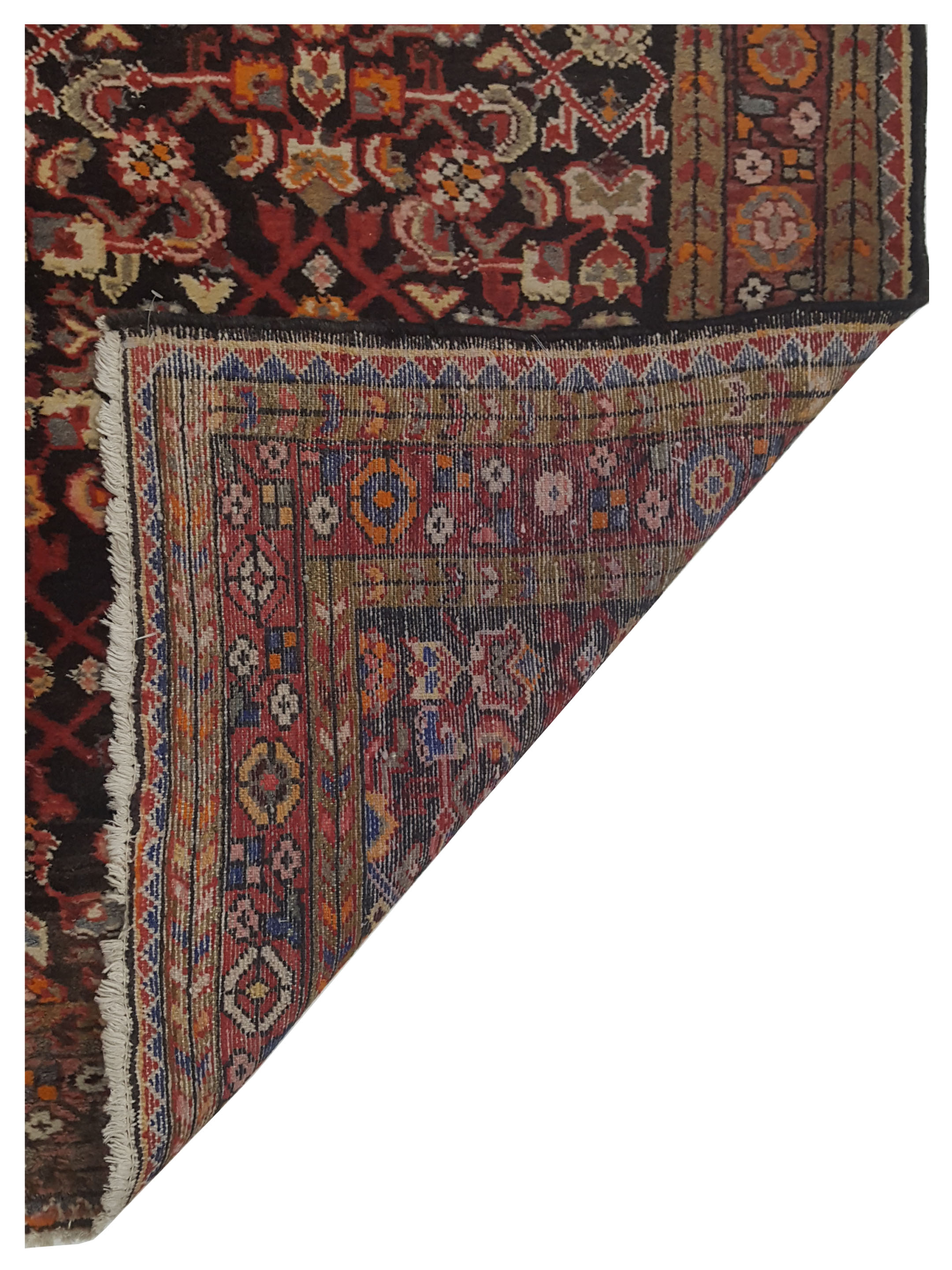 Hamadan Hand Knotted Burgundy 4x10 - Image 5 of 5