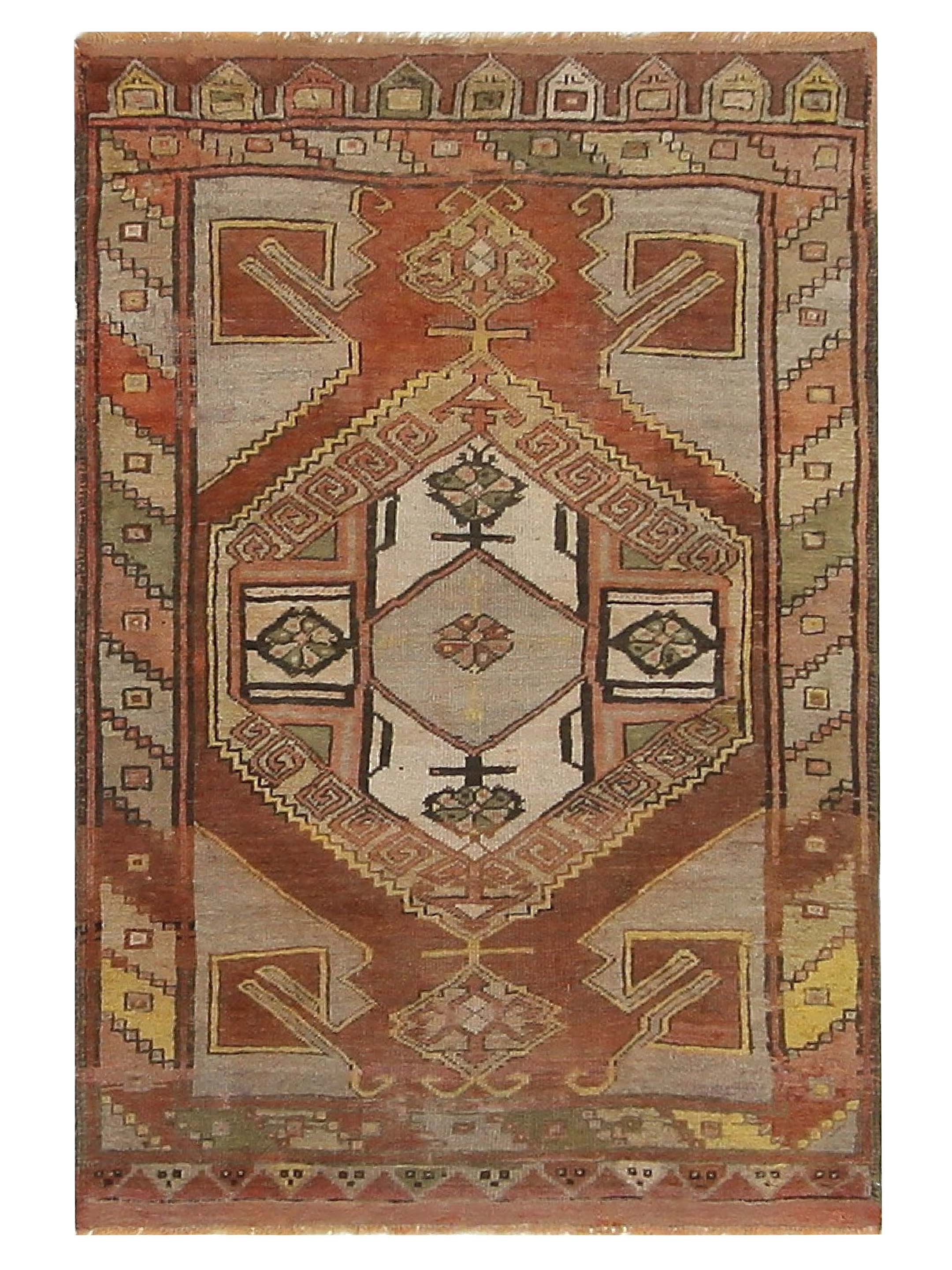 Anatolian Hand Knotted Coral 4x6