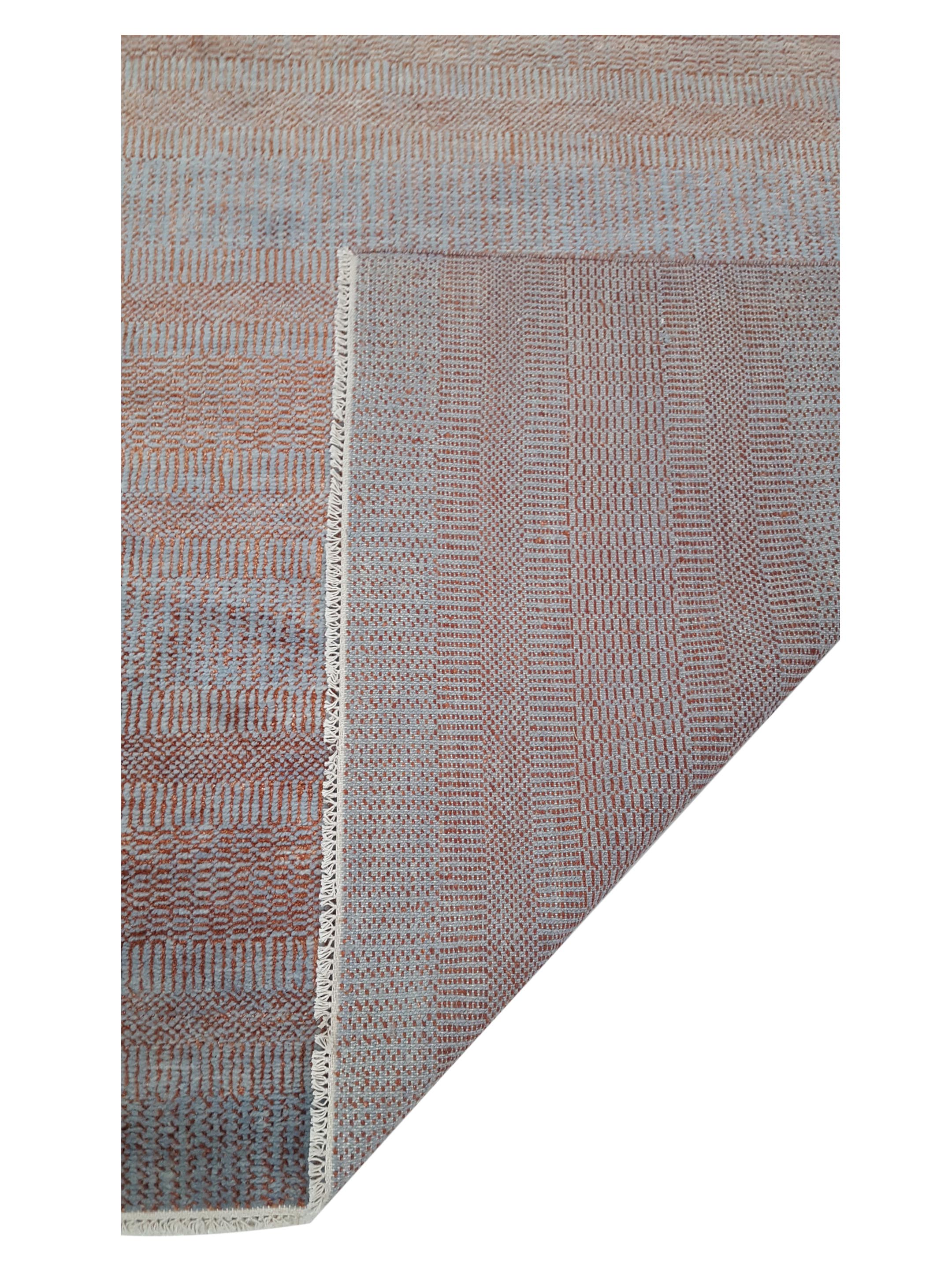 Flute Hand Knotted Rust Blue 10x14 - Image 3 of 6