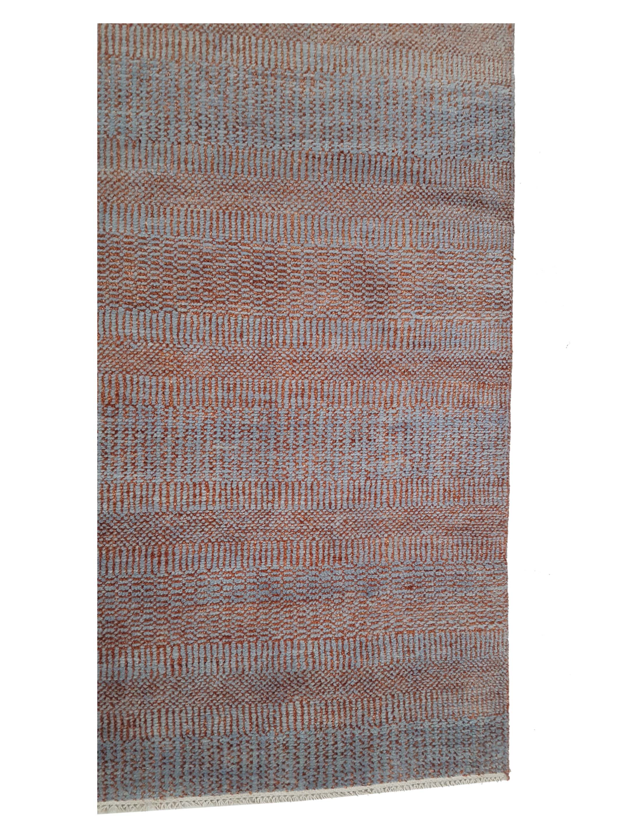 Flute Hand Knotted Rust Blue 10x14 - Image 4 of 6