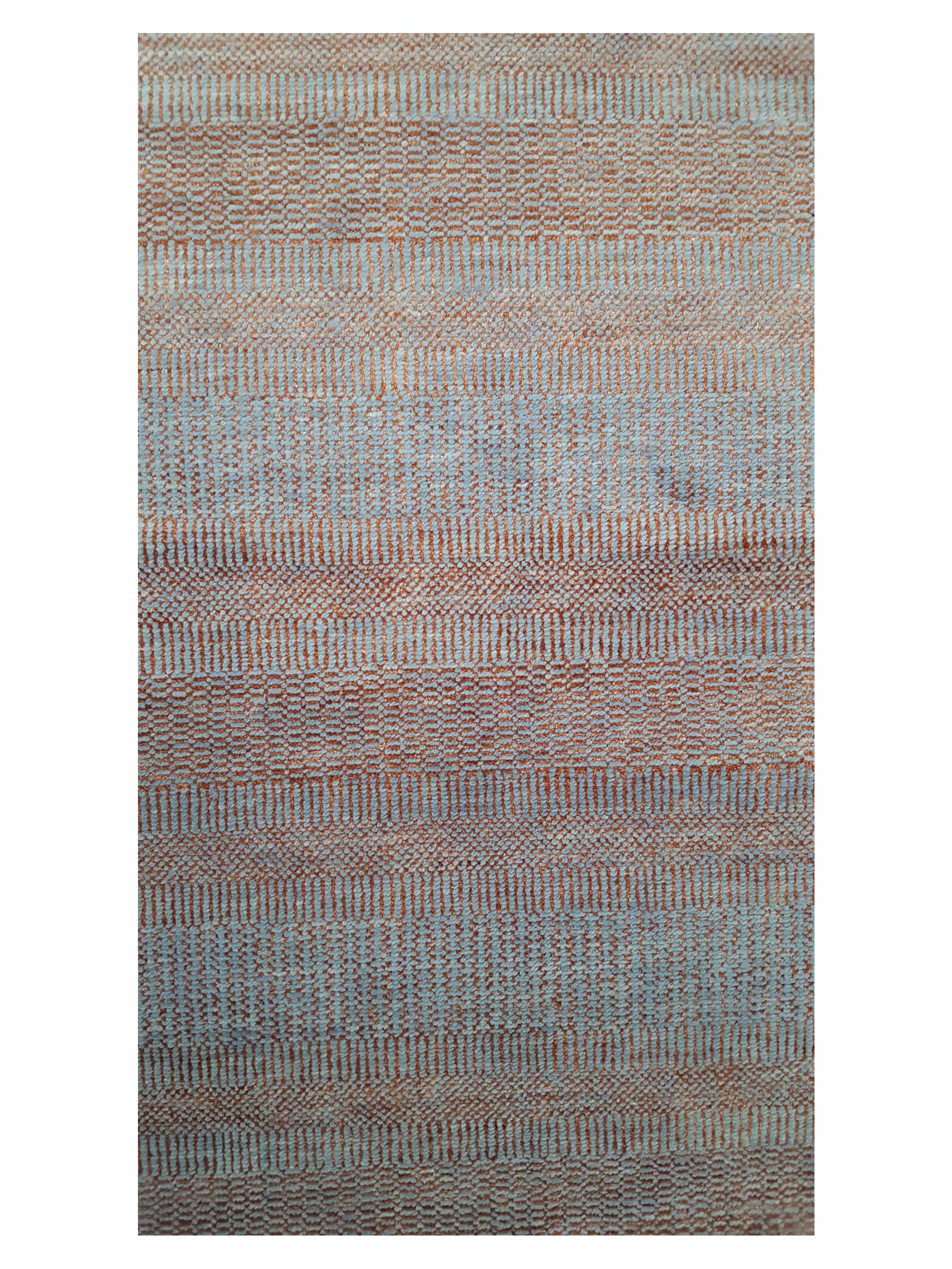 Flute Hand Knotted Rust Blue 10x14 - Image 5 of 6