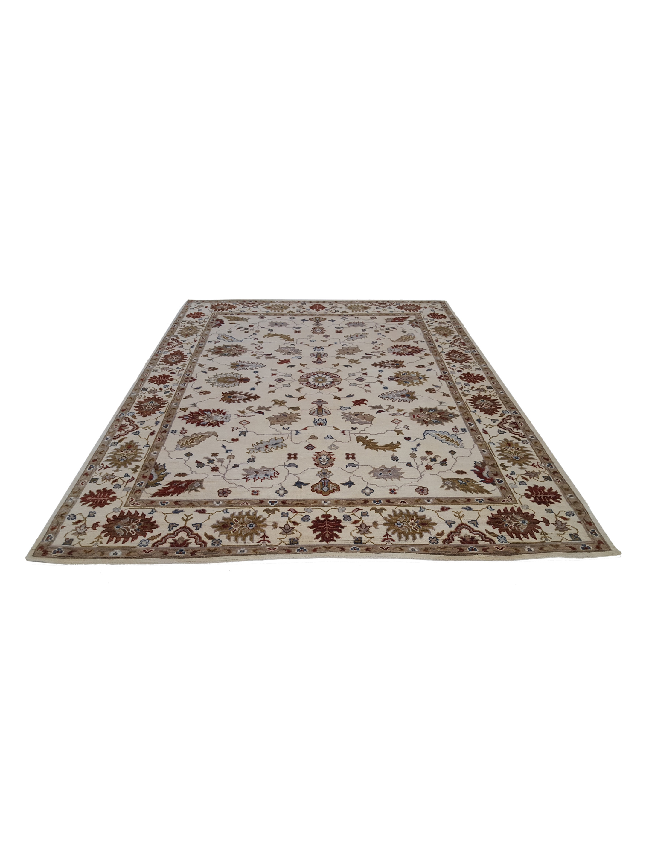 Ushak Hand Knotted Ivory 8x10 - Image 2 of 6