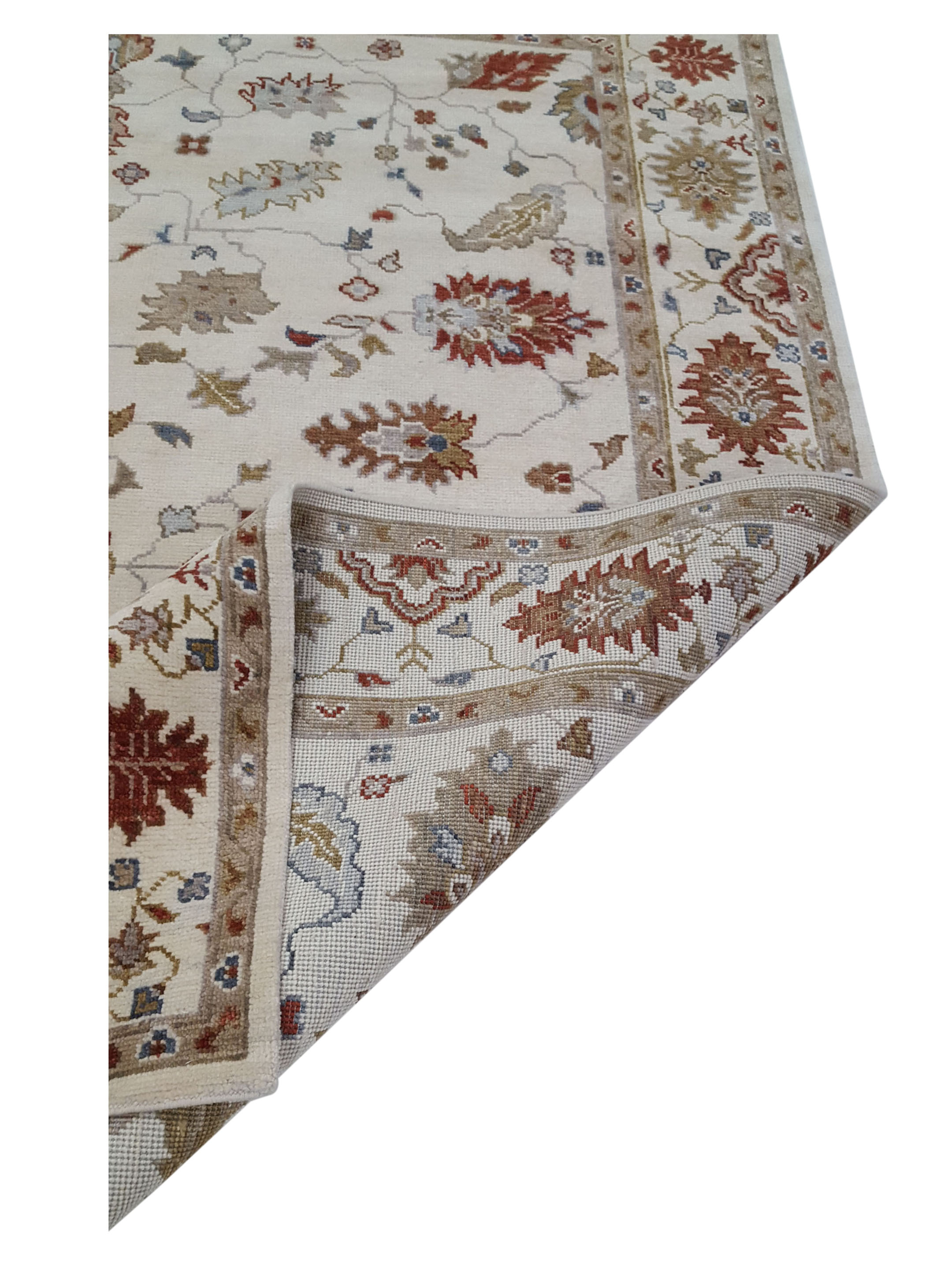 Ushak Hand Knotted Ivory 8x10 - Image 3 of 6