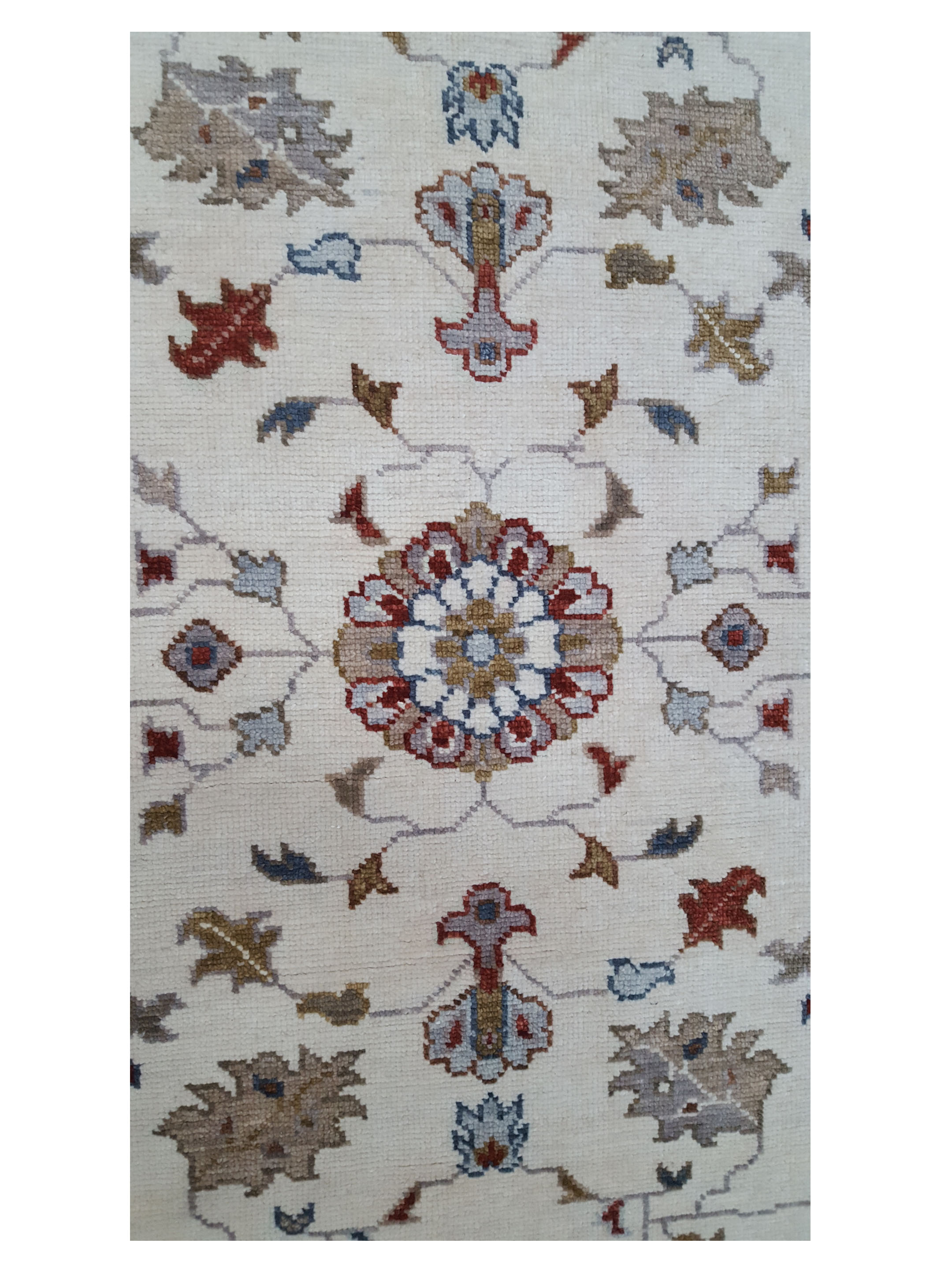 Ushak Hand Knotted Ivory 8x10 - Image 5 of 6