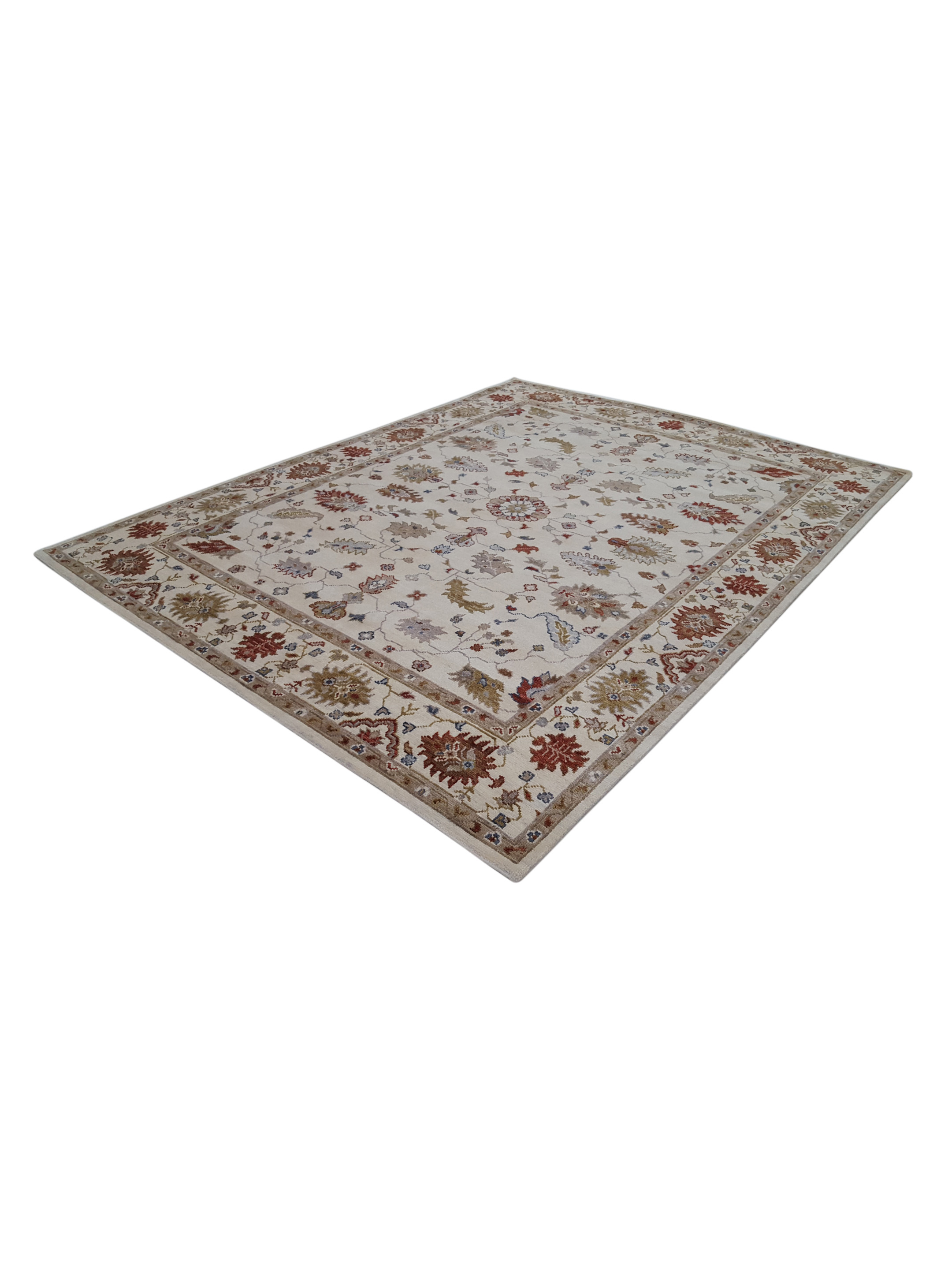 Ushak Hand Knotted Ivory 8x10 - Image 6 of 6