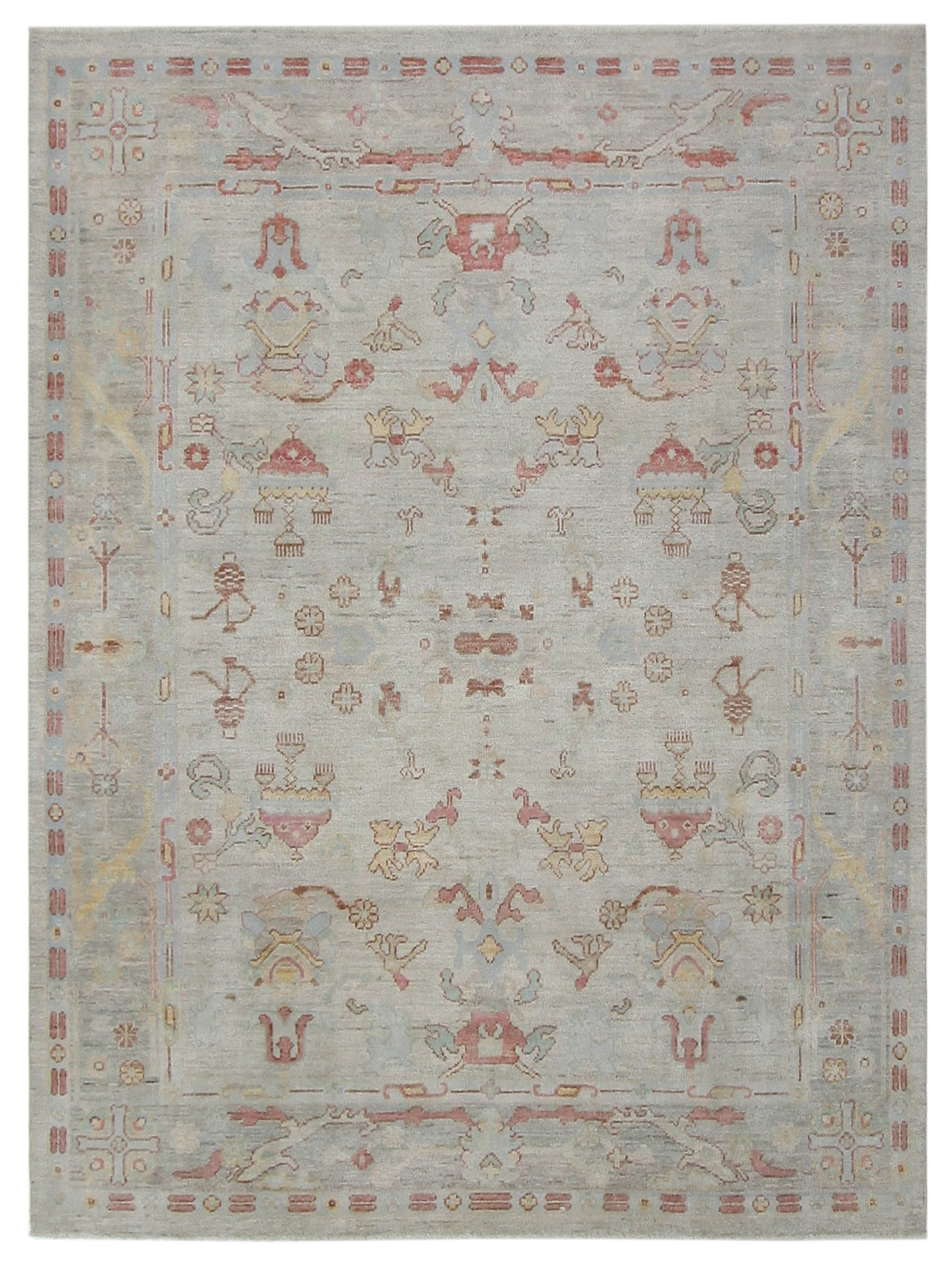 Ushak Wool Weft Hand Knotted Beige 8x10