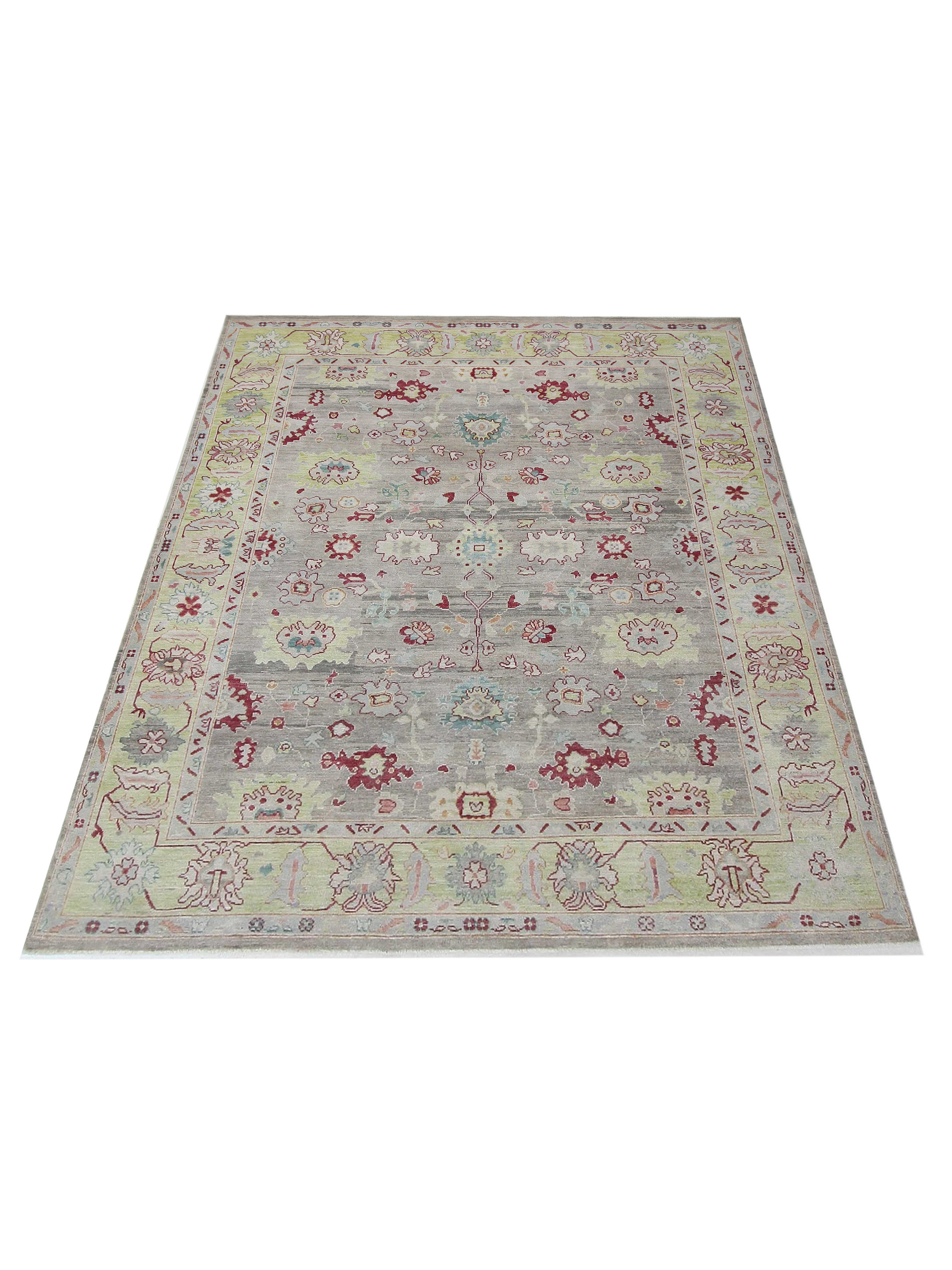 Ushak Wool Weft Hand Knotted Grey 9x12 - Image 2 of 6