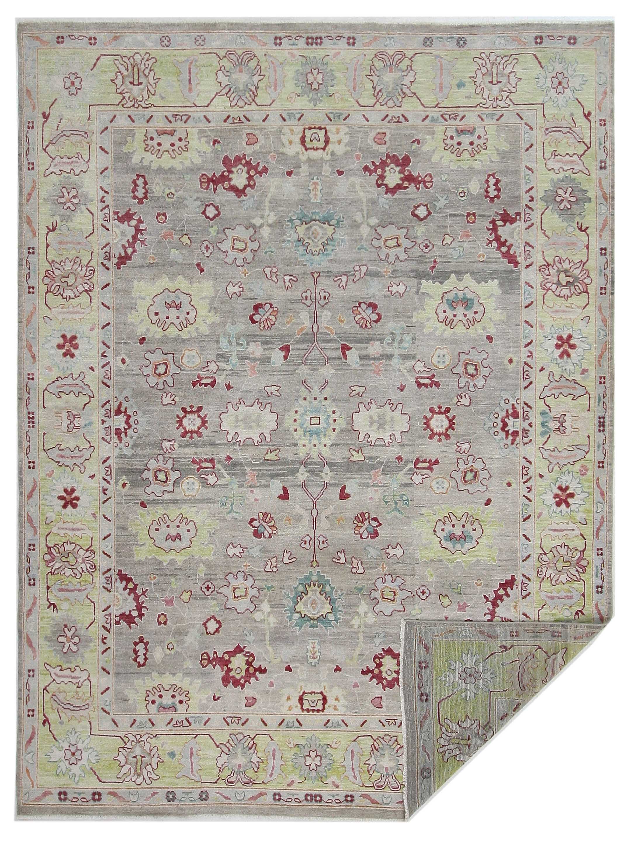 Ushak Wool Weft Hand Knotted Grey 9x12 - Image 3 of 6