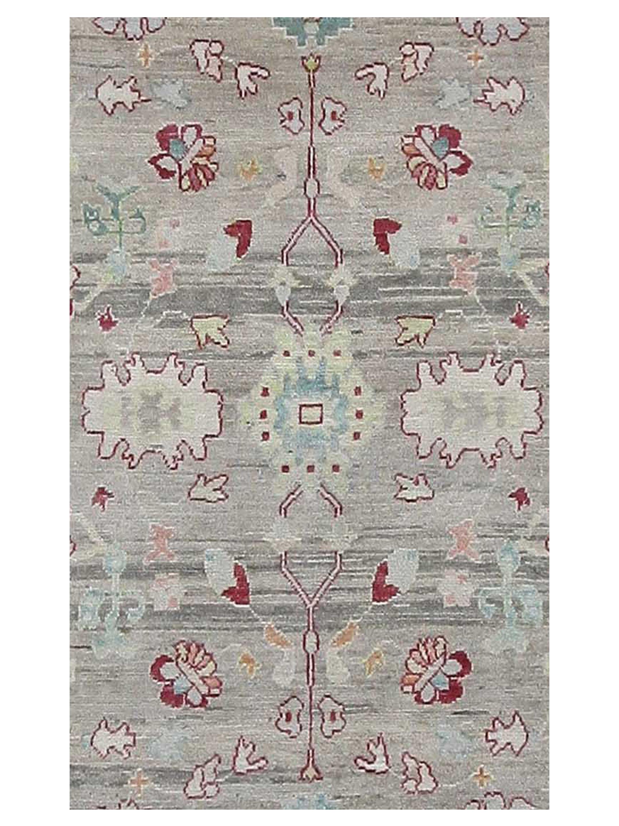 Ushak Wool Weft Hand Knotted Grey 9x12 - Image 5 of 6