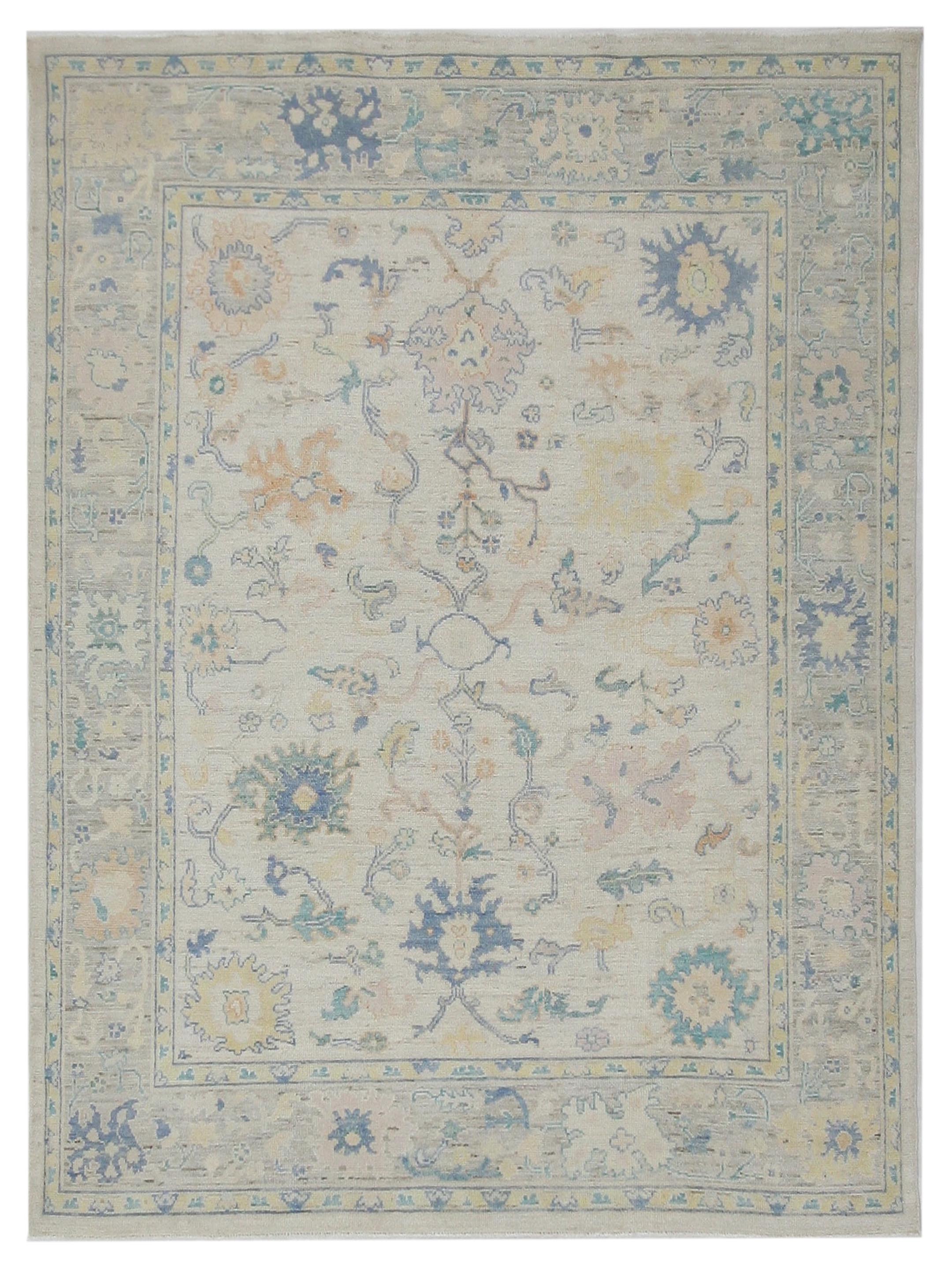 Ushak Wool Weft Hand Knotted Lime 8x10