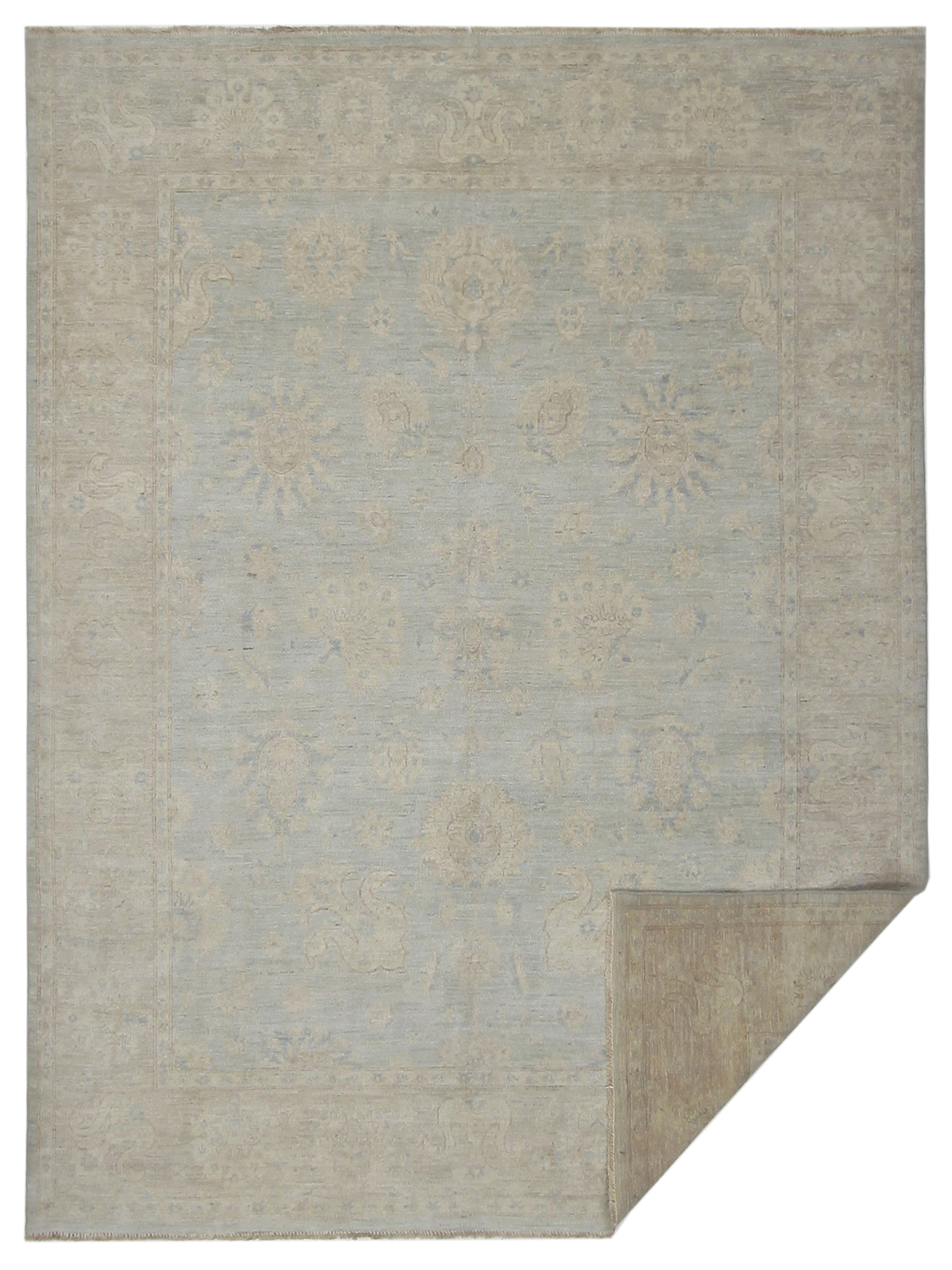 Ushak Wool Weft Hand Knotted Lt.Grey 8x10 - Image 7 of 7