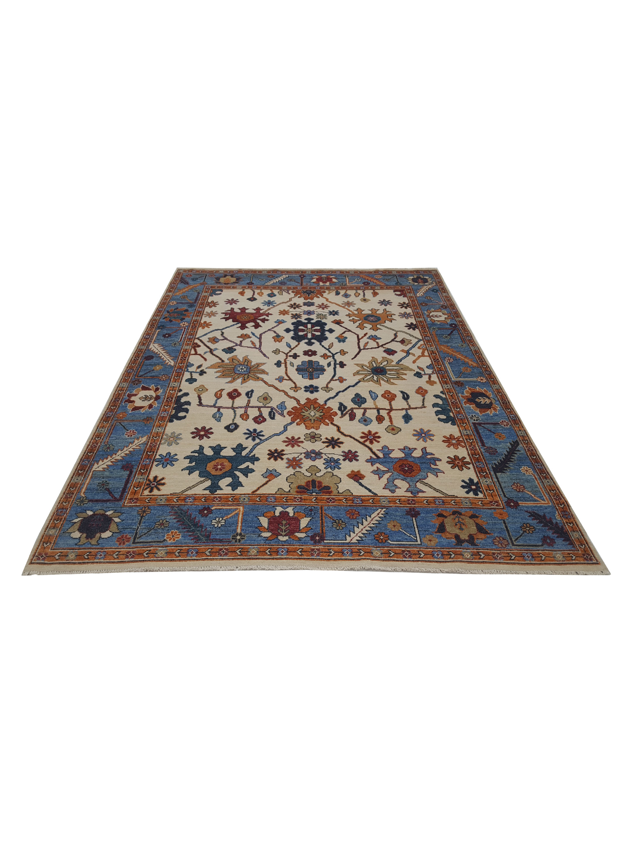 Ushak Wool Weft Hand Knotted Beige 8x10 - Image 2 of 6