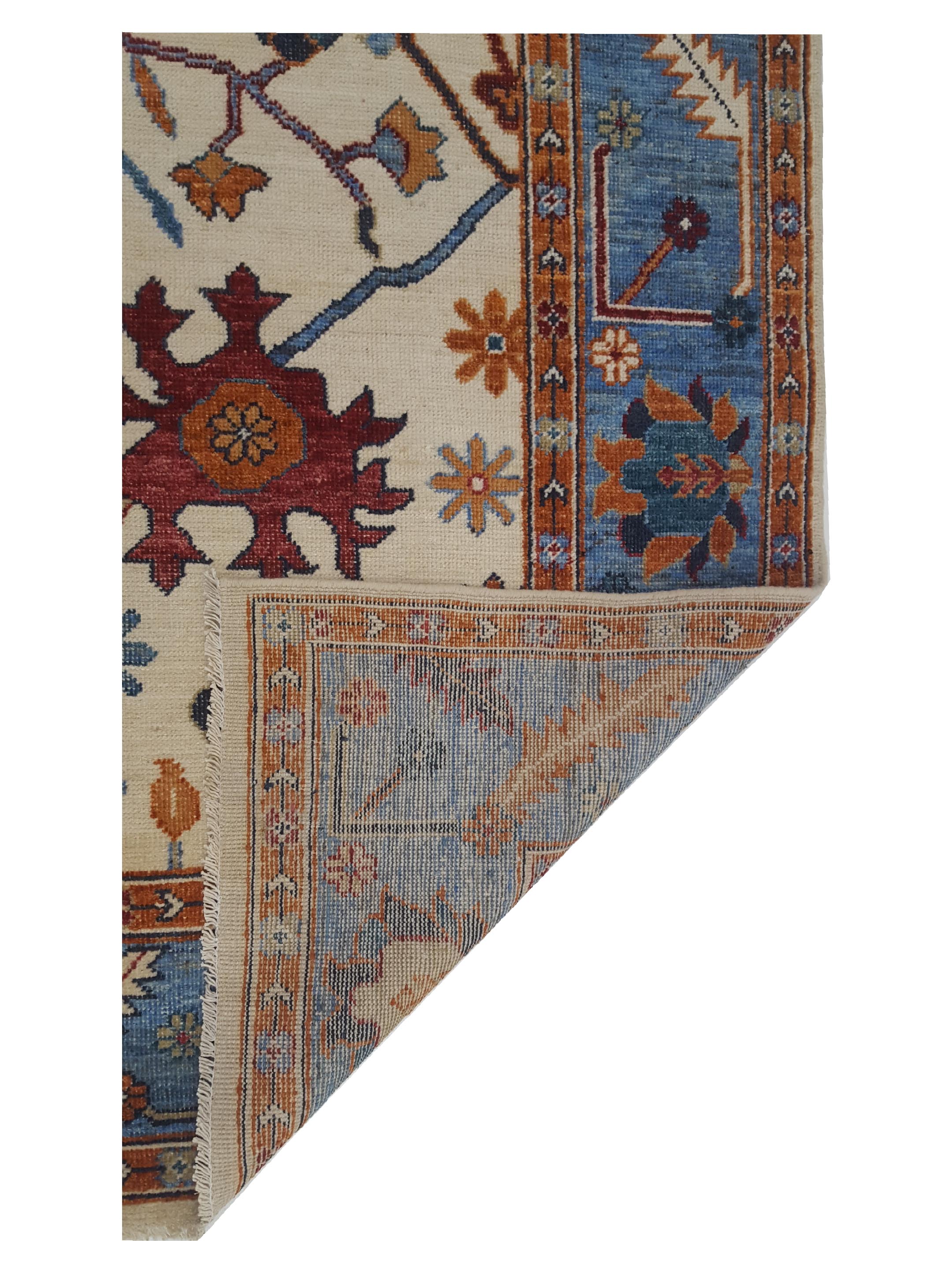 Ushak Wool Weft Hand Knotted Beige 8x10 - Image 3 of 6