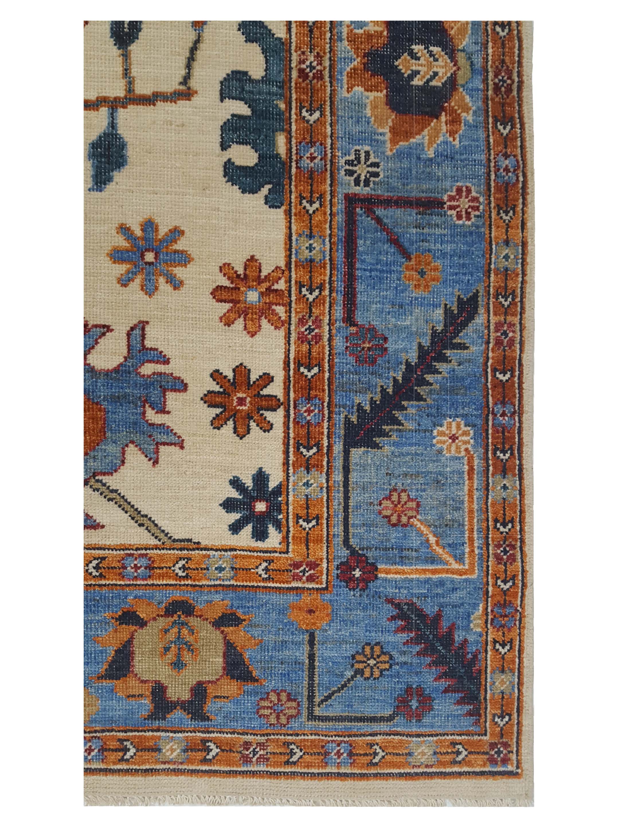 Ushak Wool Weft Hand Knotted Beige 8x10 - Image 4 of 6
