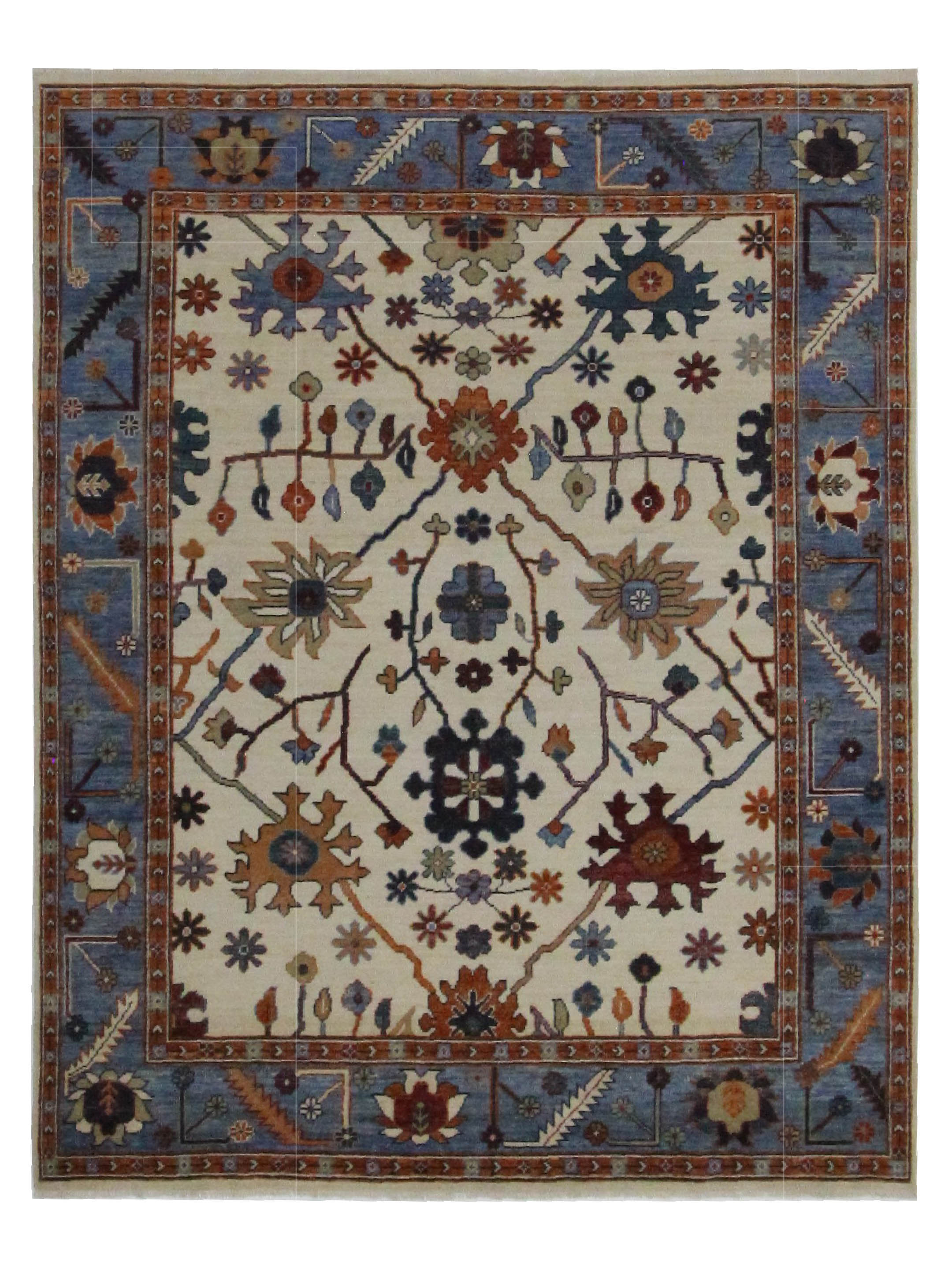 Ushak Wool Weft Hand Knotted Beige 8x10