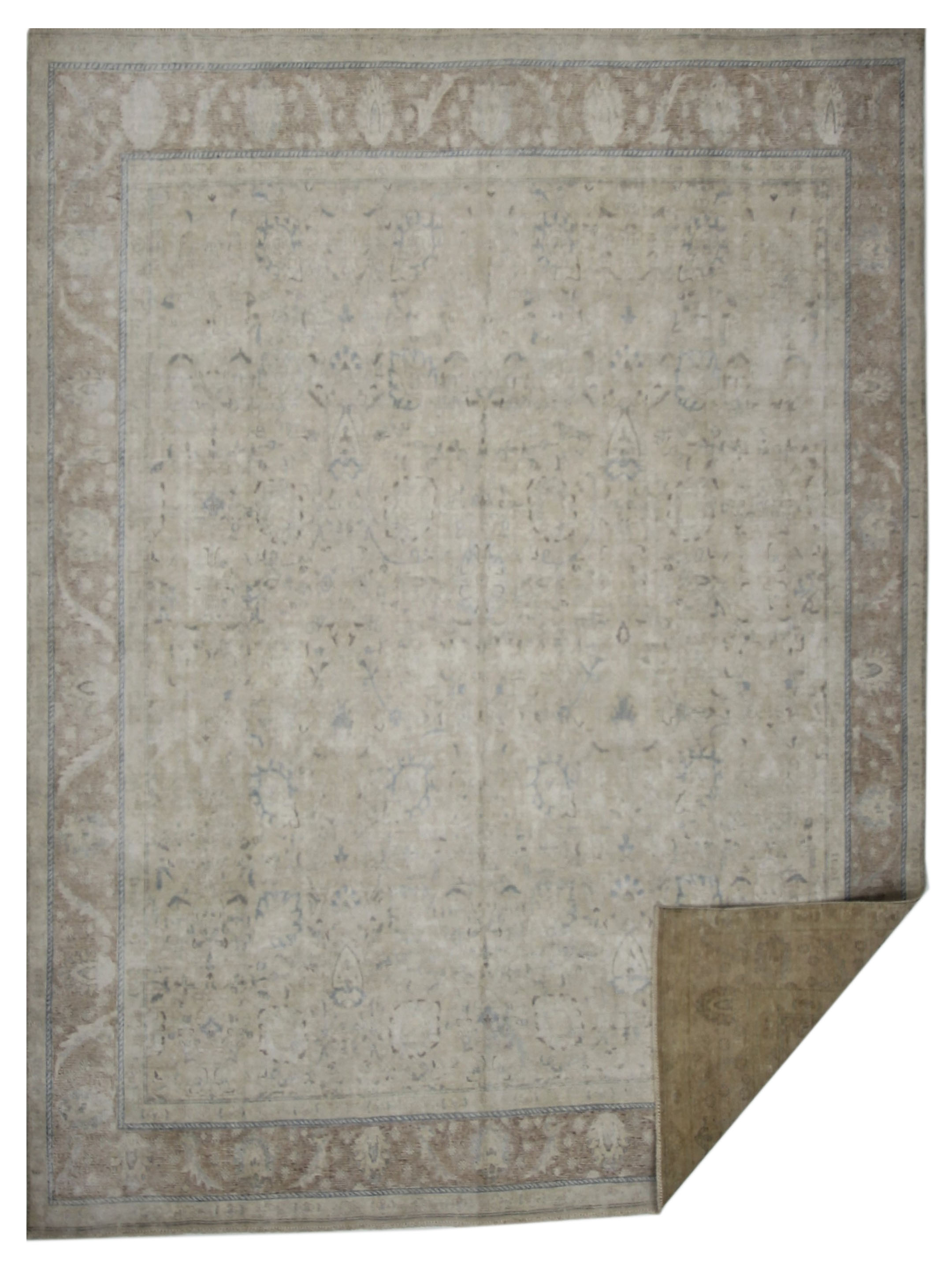 Vintage Hand Knotted Beige 11x14 - Image 7 of 7