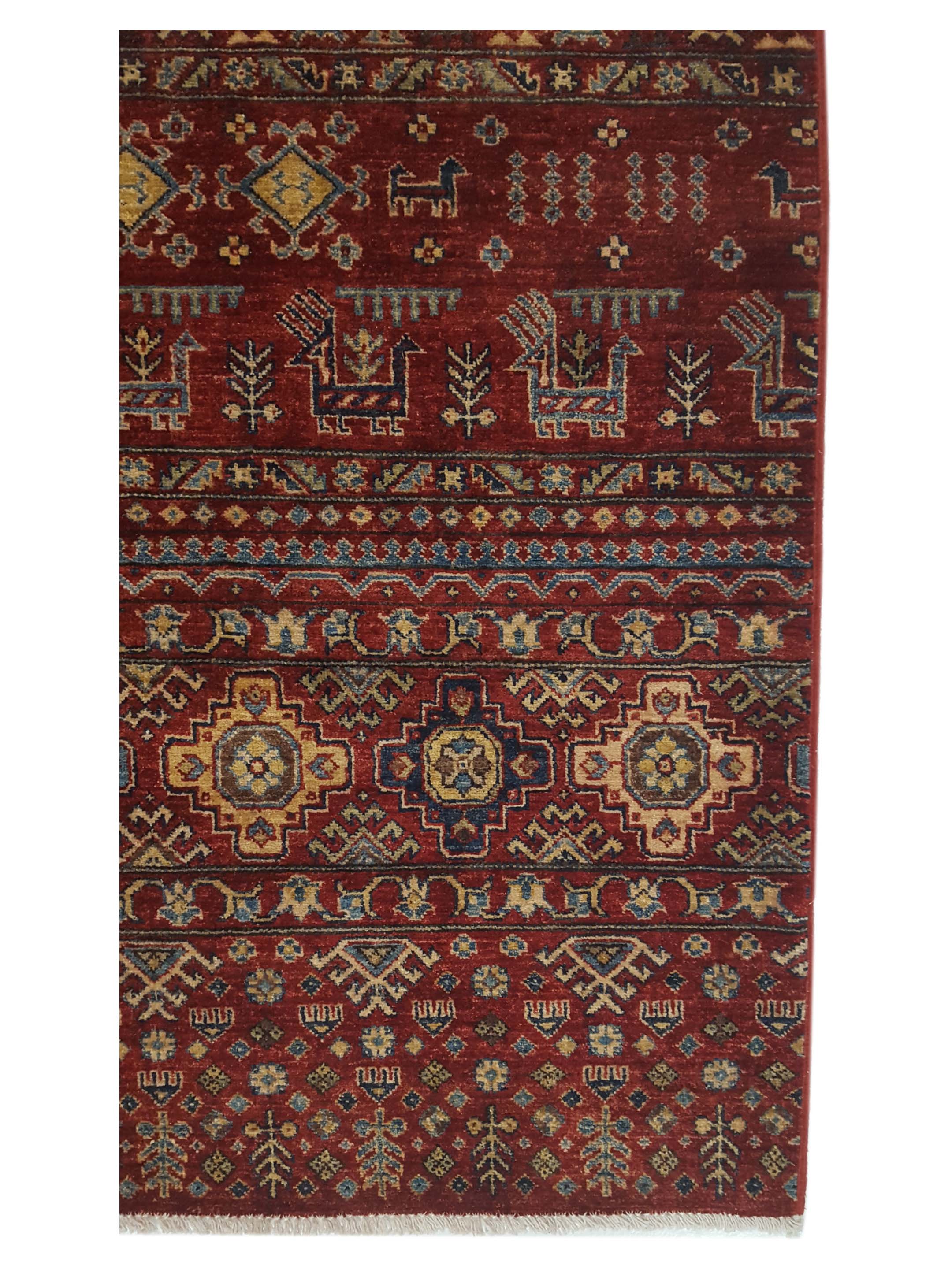 Khorgeen Hand Knotted Red 10x14 - Image 4 of 6