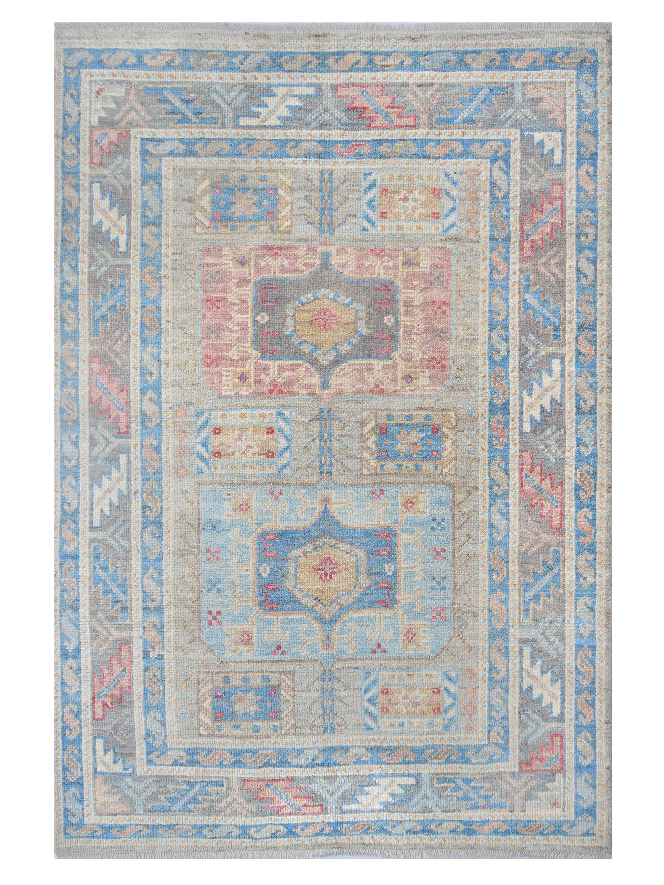 Ushak Wool Weft Hand Knotted Grey 4x6 - Image 6 of 6