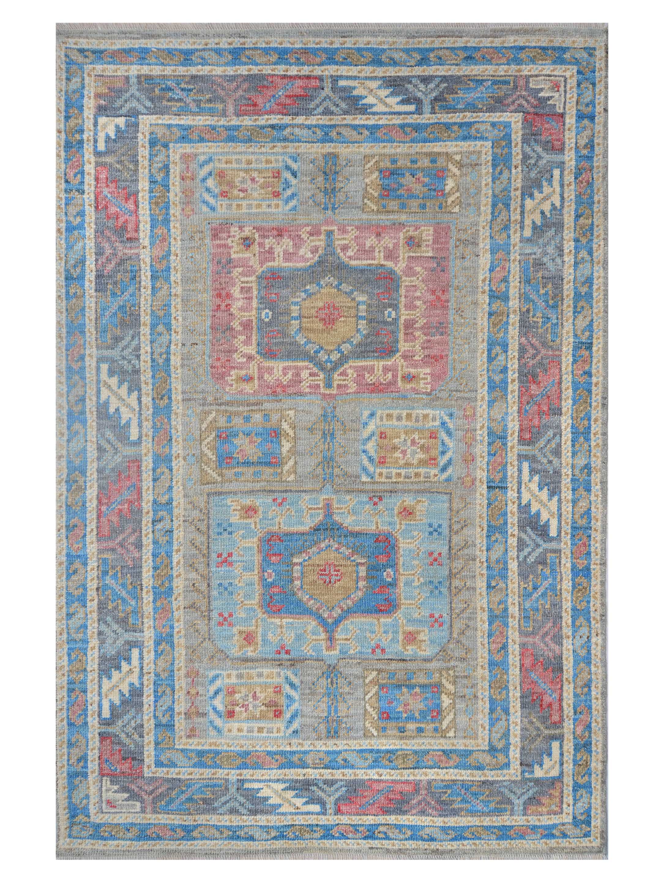 Ushak Wool Weft Hand Knotted Grey 4x6