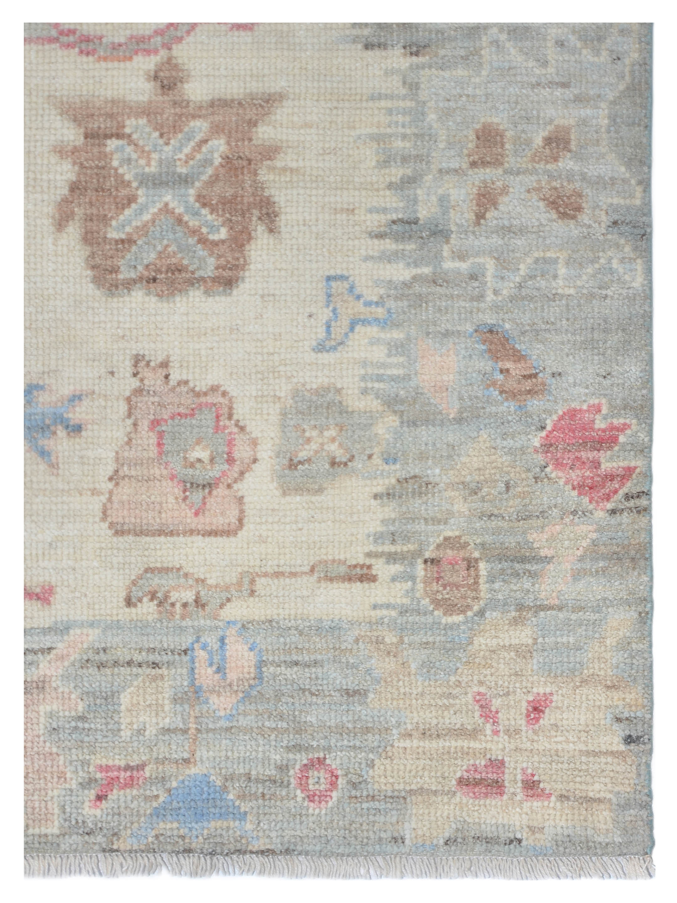 Ushak Wool Weft Hand Knotted Ivory 4x6 - Image 3 of 6