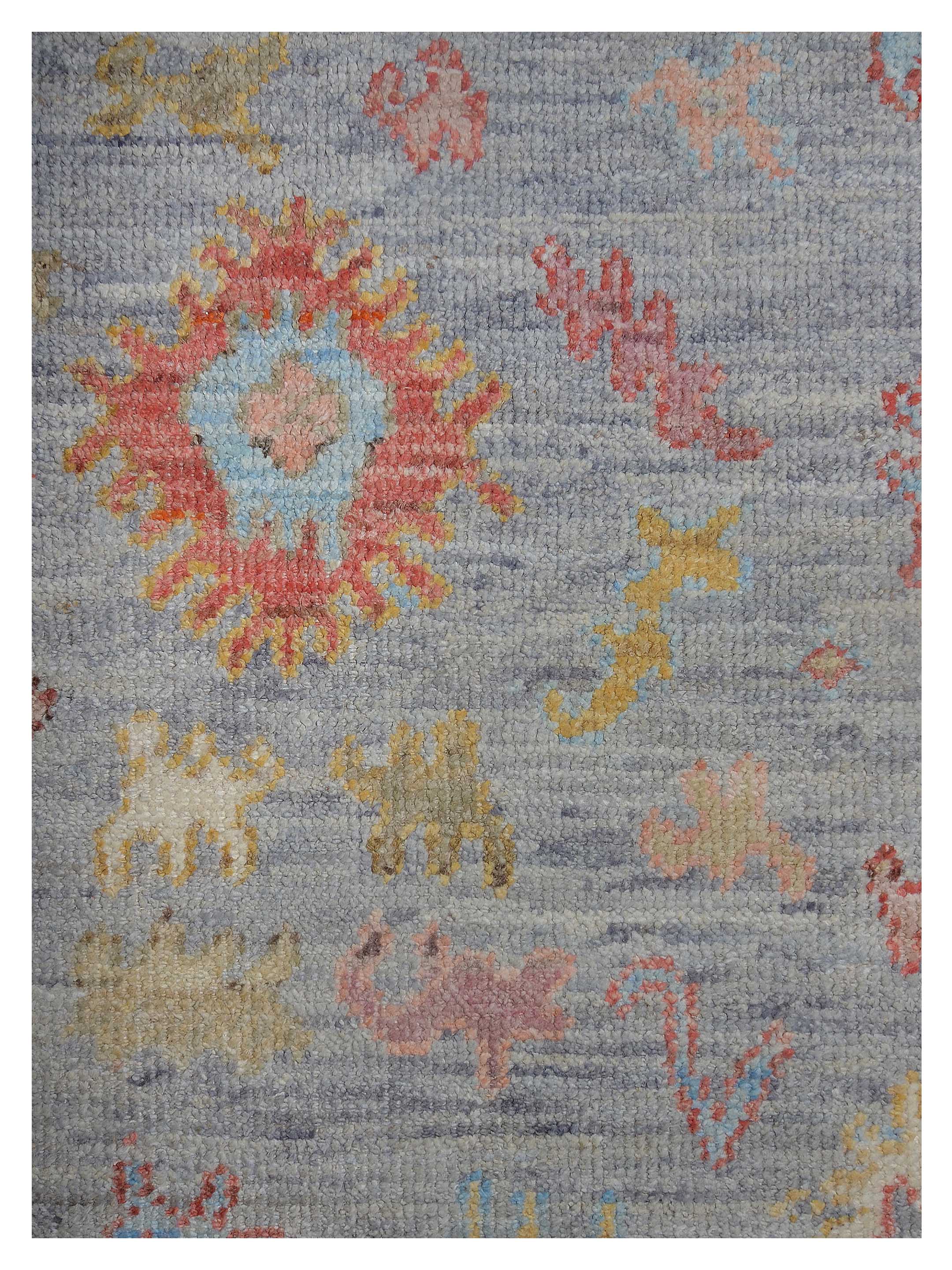 Ushak Wool Weft Hand Knotted Grey 4x6 - Image 4 of 6