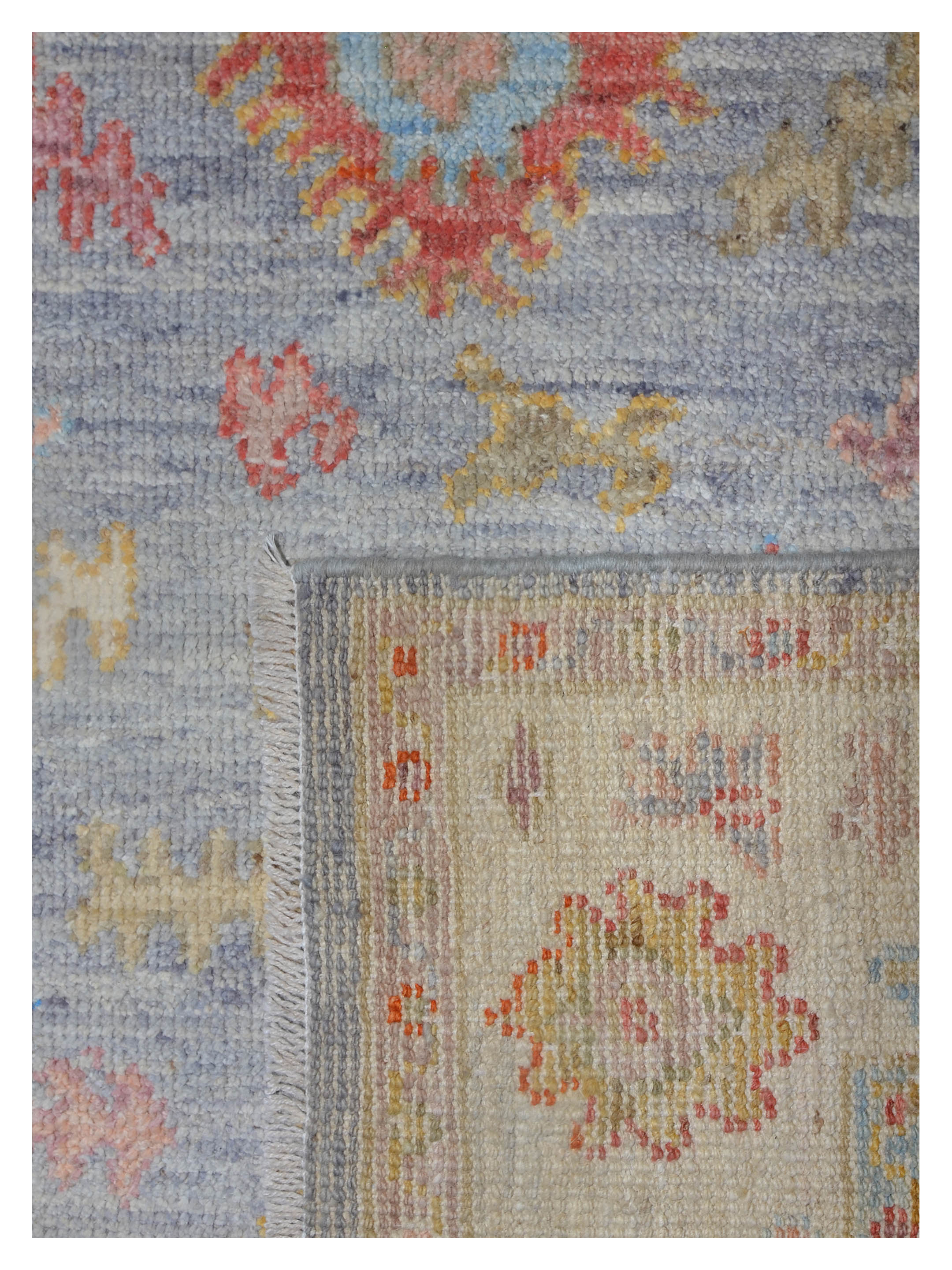 Ushak Wool Weft Hand Knotted Grey 4x6 - Image 5 of 6