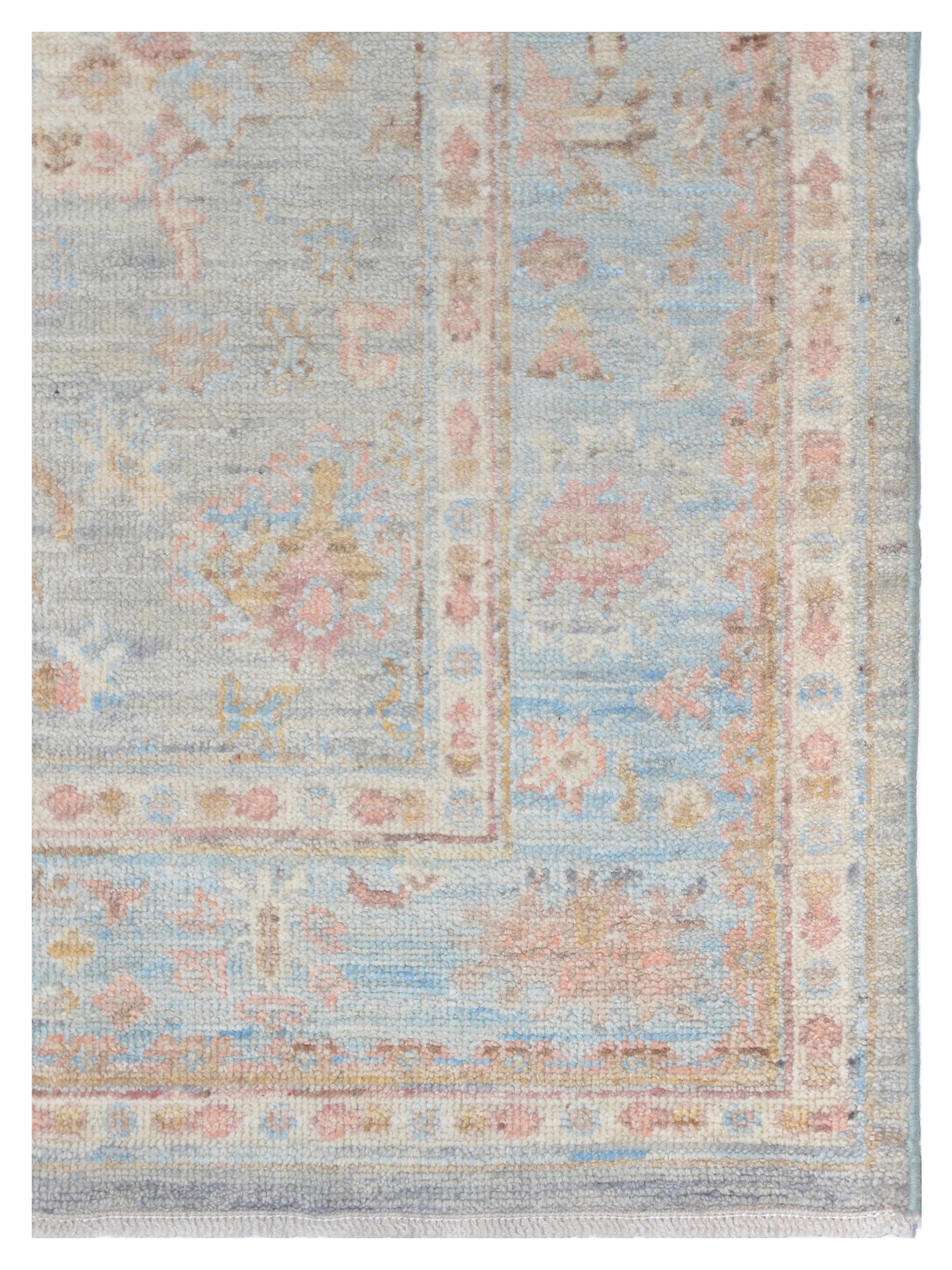 Ushak Wool Weft Hand Knotted Grey 4x6 - Image 3 of 6