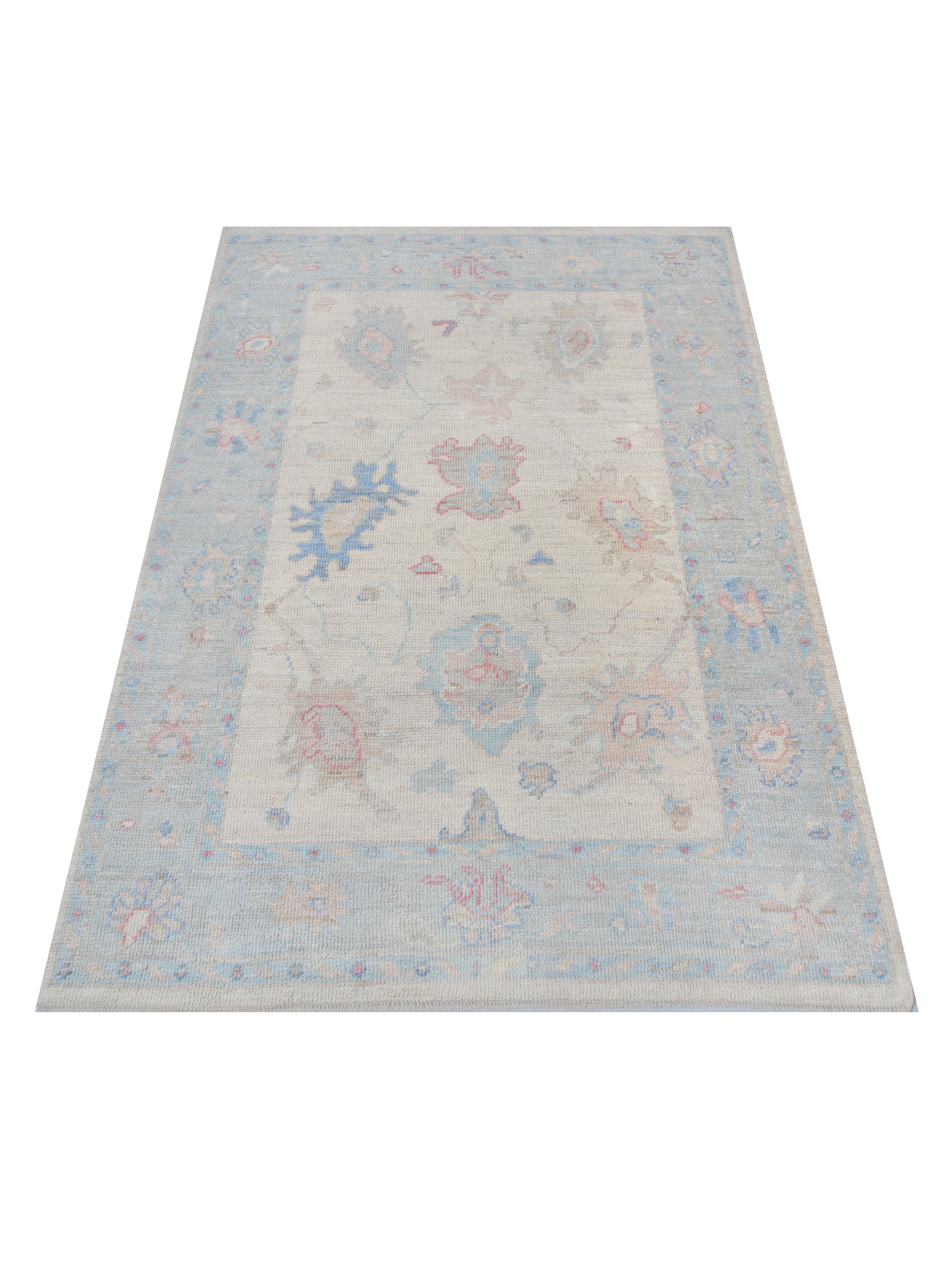 Ushak Wool Weft Hand Knotted Ivory 4x6 - Image 2 of 6