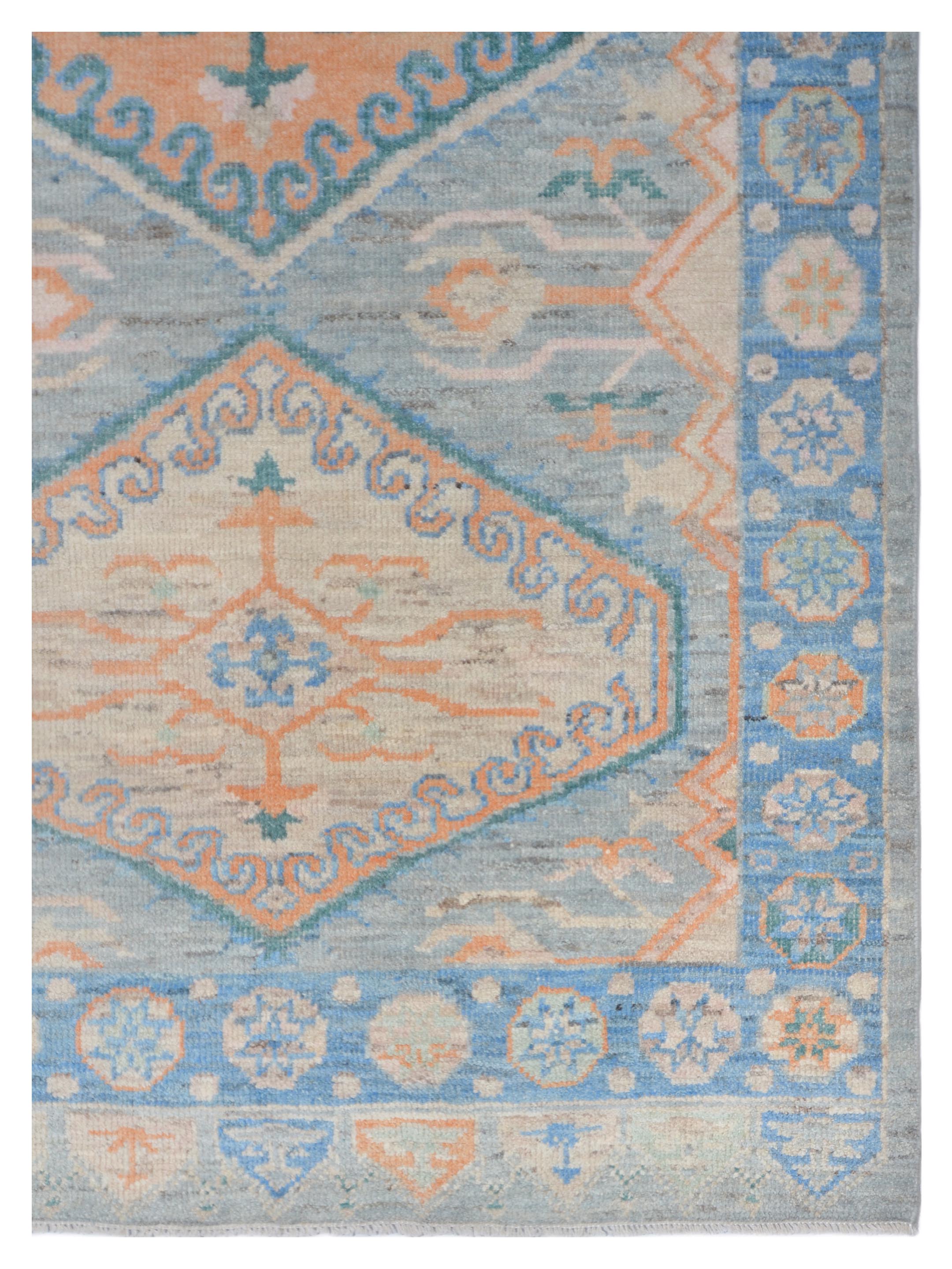 Ushak Wool Weft Hand Knotted Grey 4x6 - Image 3 of 6