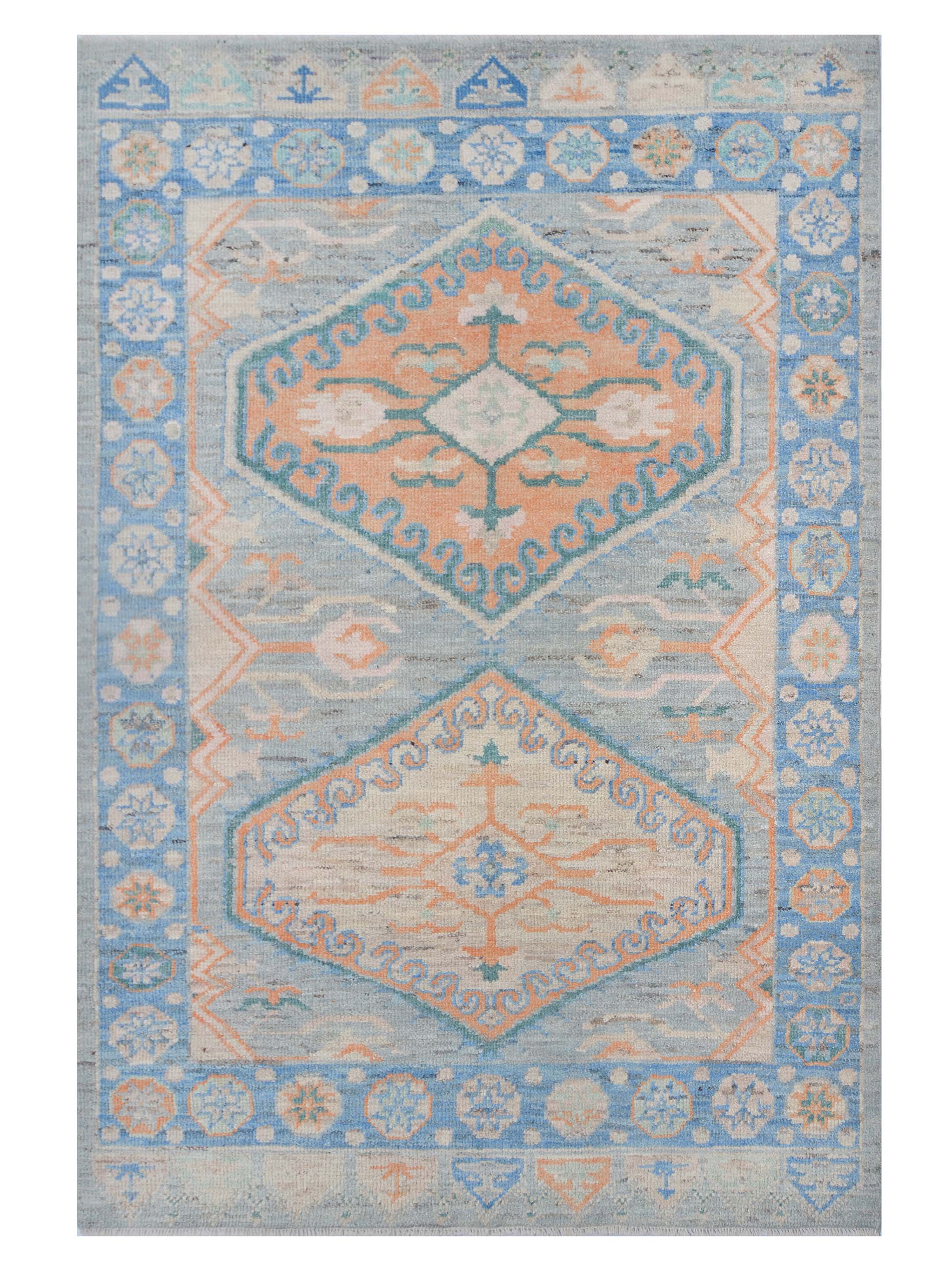 Ushak Wool Weft Hand Knotted Grey 4x6 - Image 6 of 6