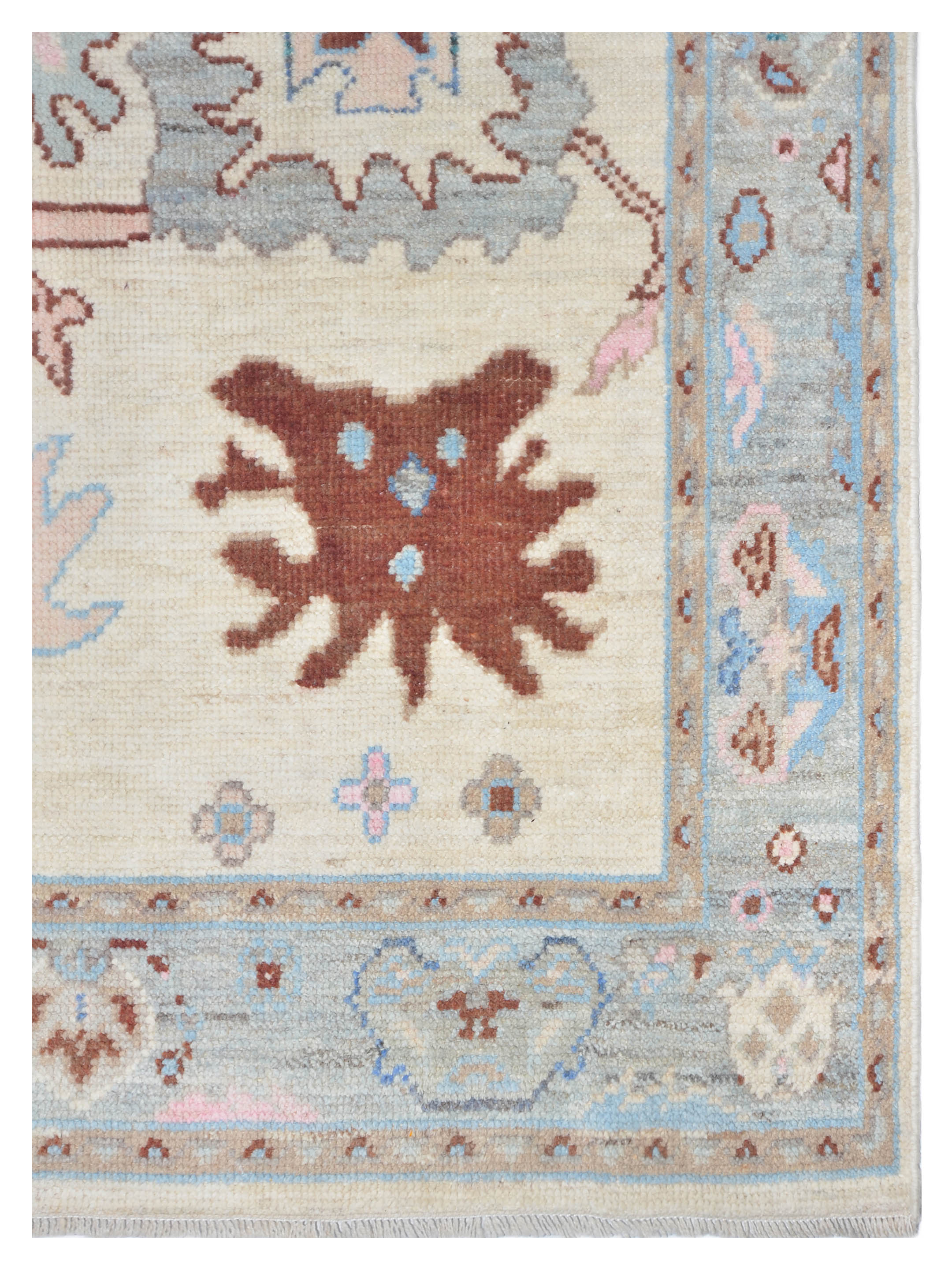 Ushak Wool Weft Hand Knotted Ivory 4x6 - Image 3 of 6