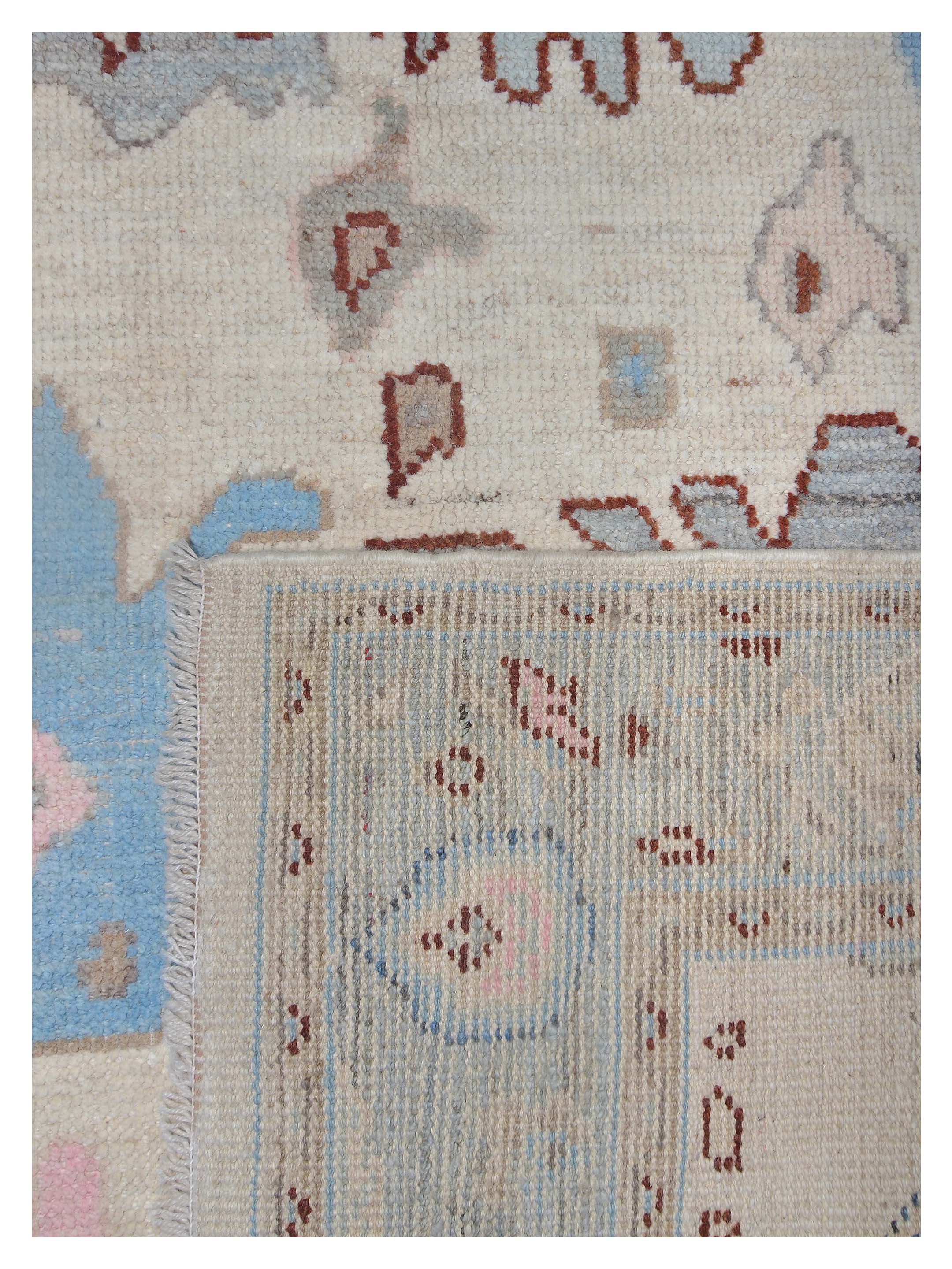 Ushak Wool Weft Hand Knotted Ivory 4x6 - Image 5 of 6