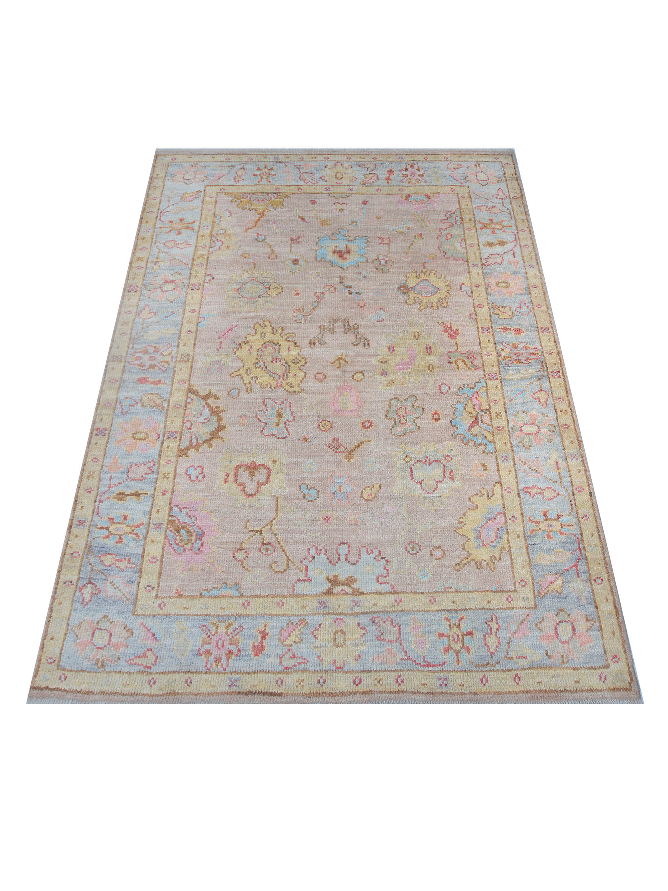 Ushak Wool Weft Hand Knotted Beige 4x6 - Image 2 of 6
