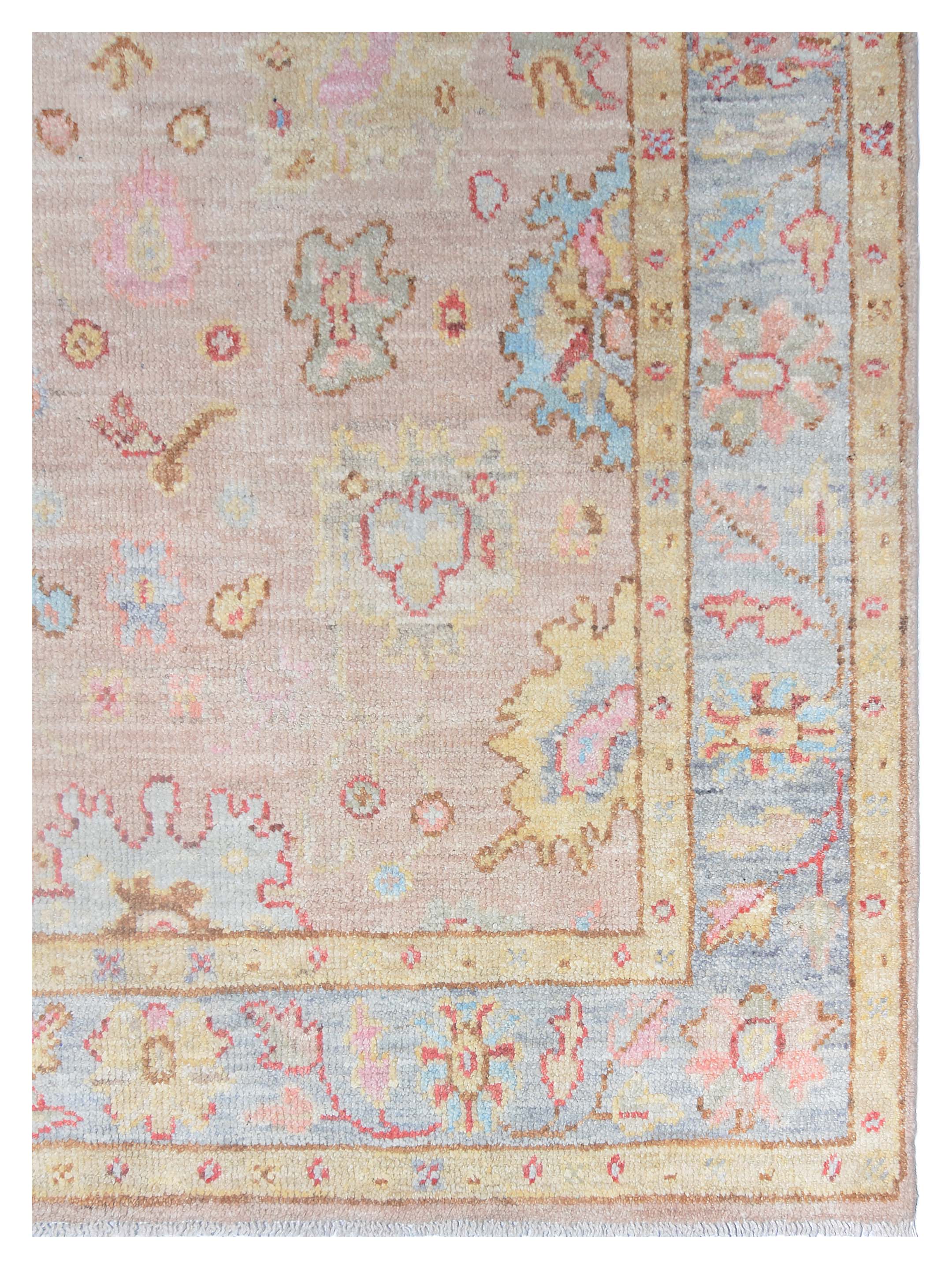Ushak Wool Weft Hand Knotted Beige 4x6 - Image 3 of 6