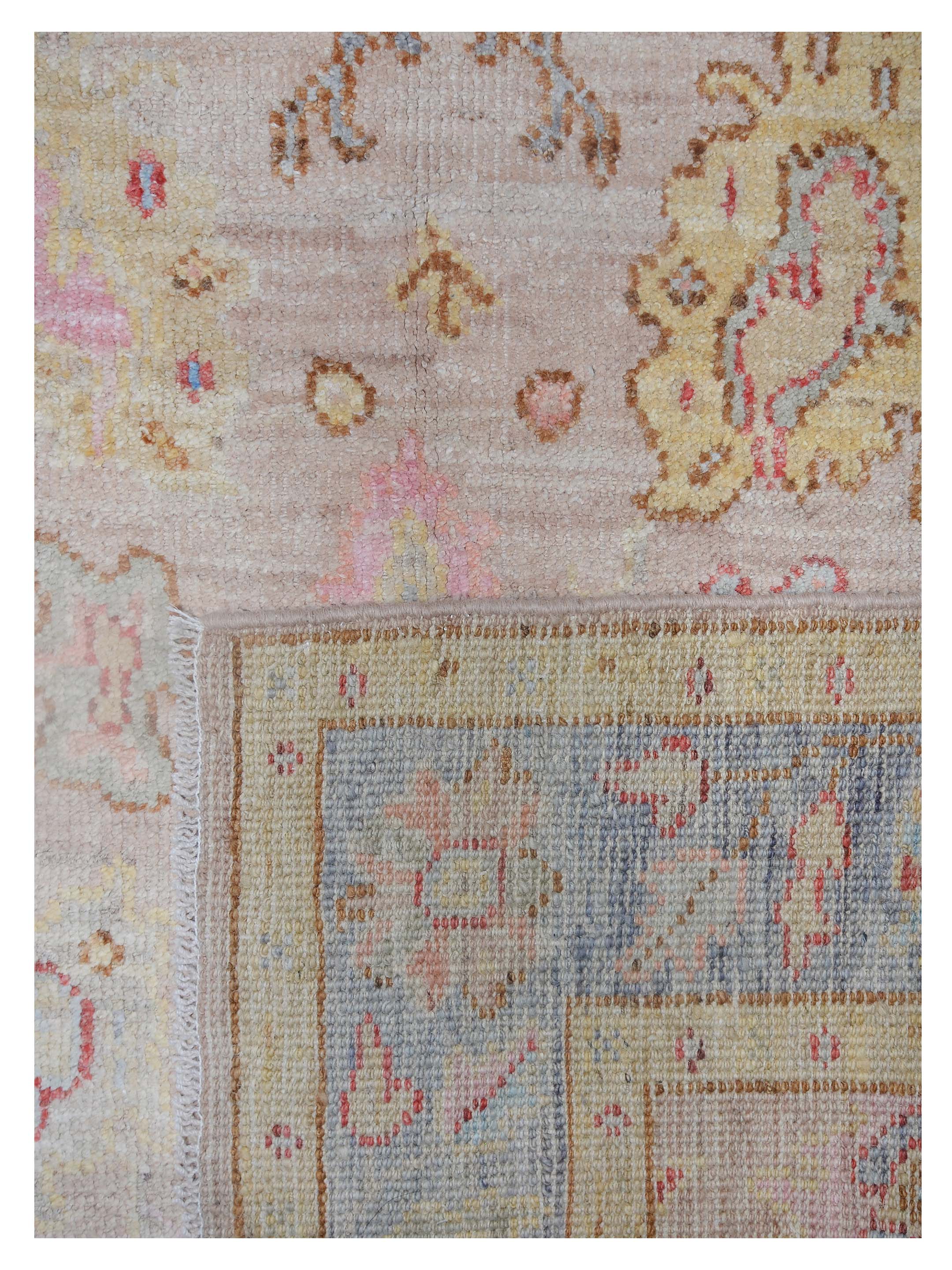 Ushak Wool Weft Hand Knotted Beige 4x6 - Image 5 of 6