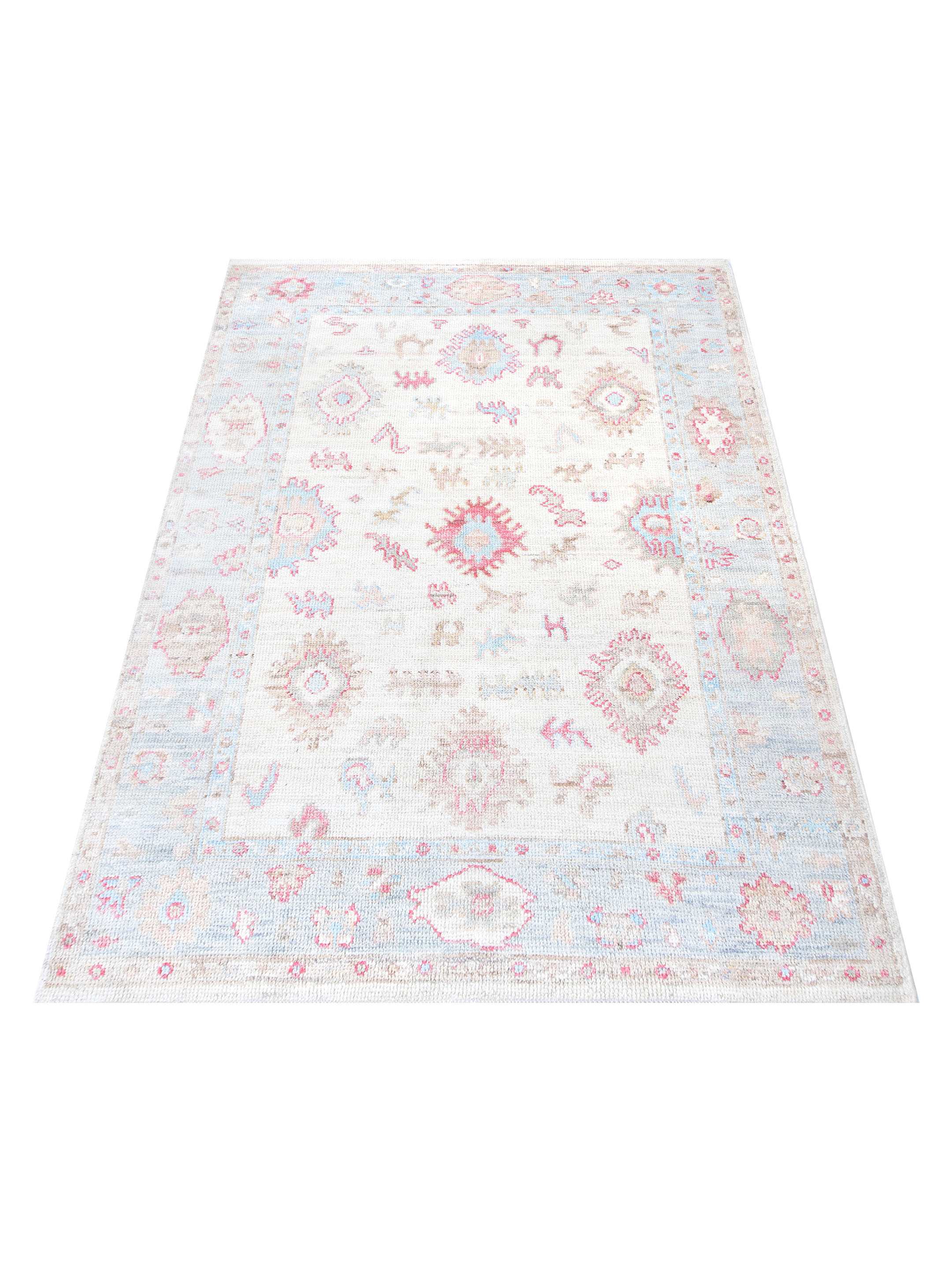 Ushak Wool Weft Hand Knotted Ivory 4x6 - Image 2 of 6