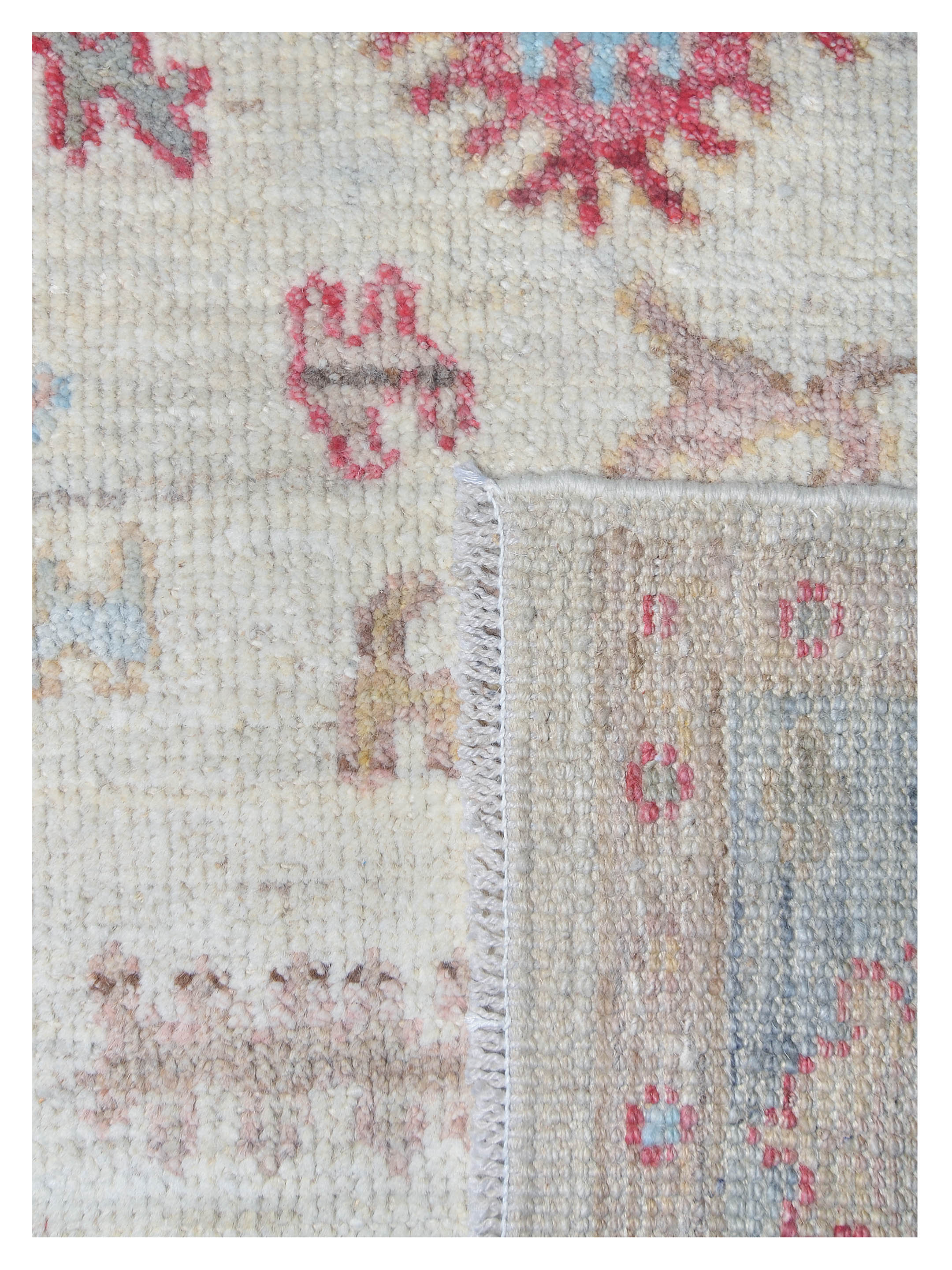 Ushak Wool Weft Hand Knotted Ivory 4x6 - Image 5 of 6